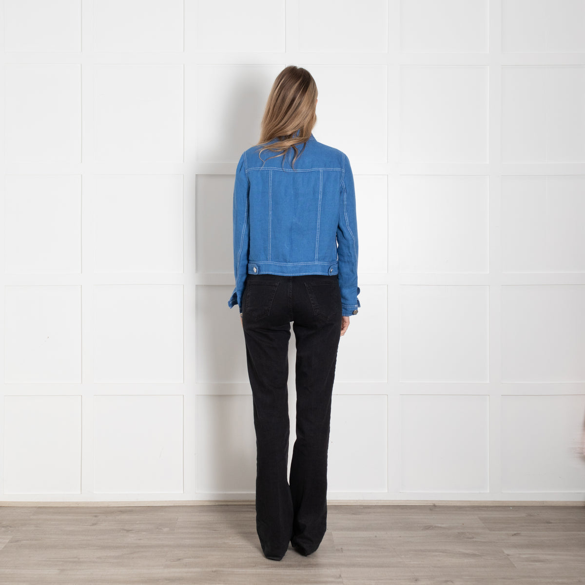 Brora Blue Linen Utility Style Jacket