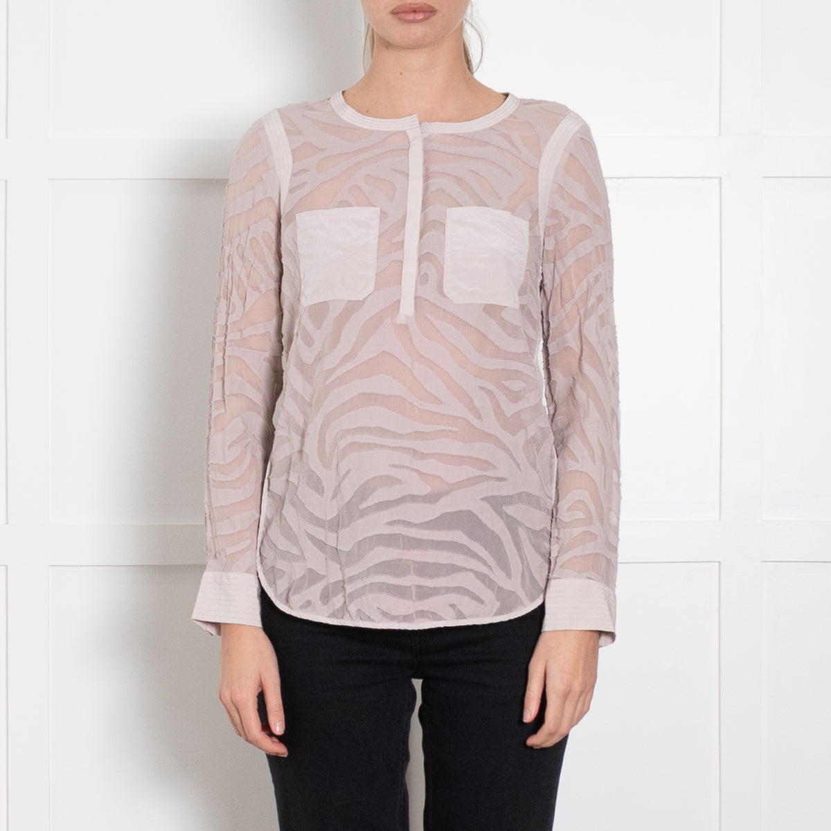 Rebecca Taylor Lilac Devore Long Sleeve Top