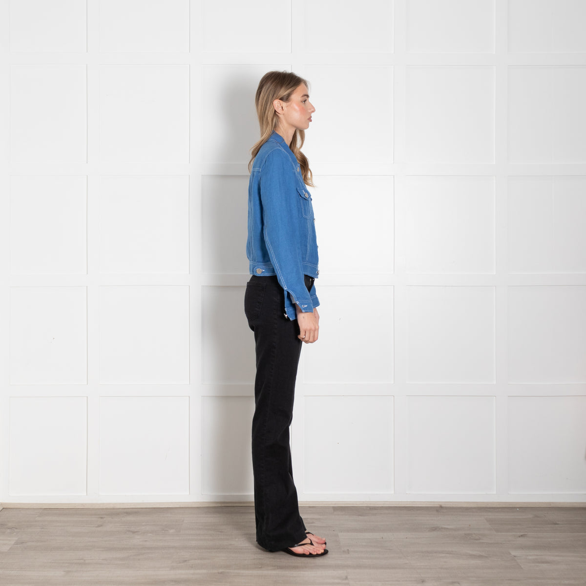 Brora Blue Linen Utility Style Jacket