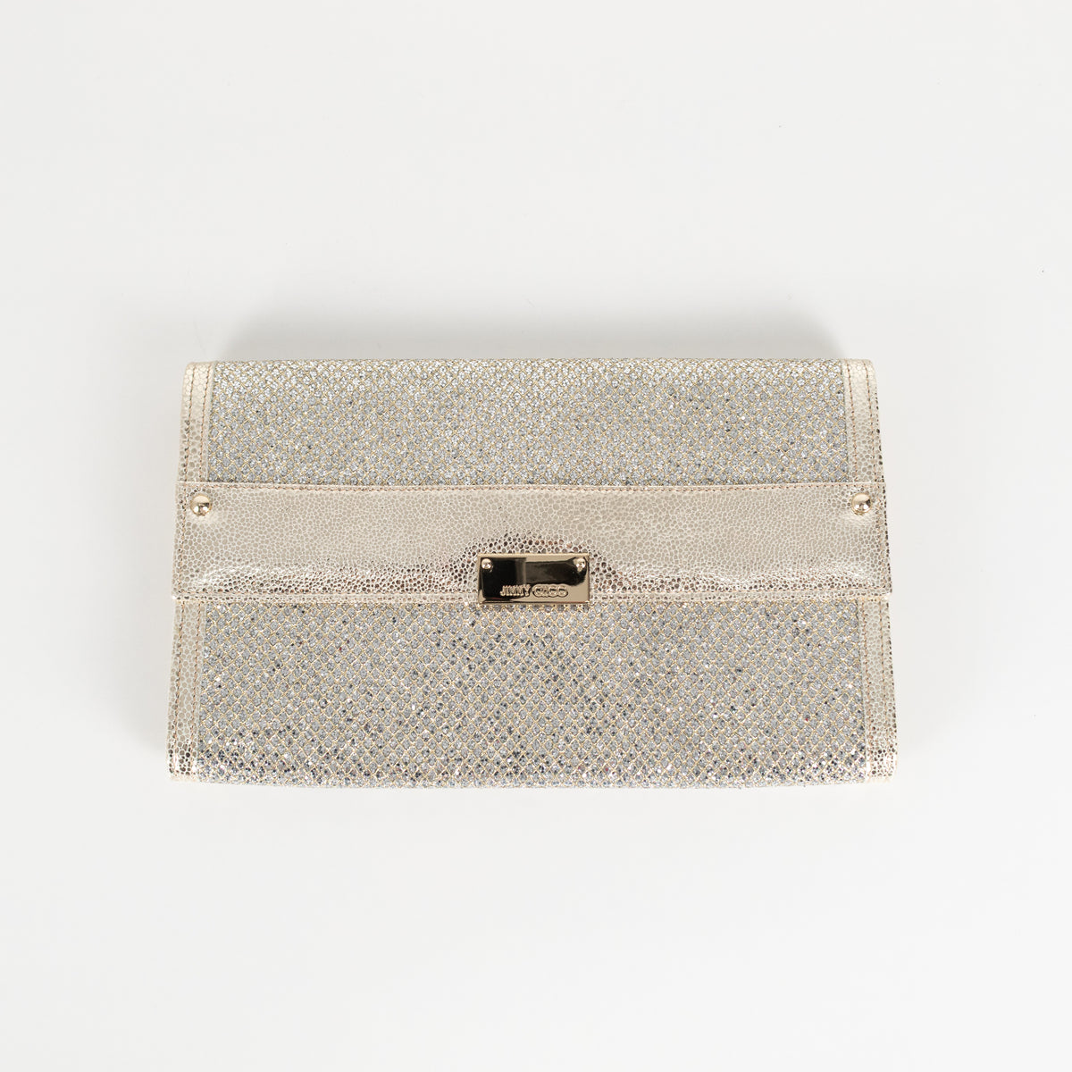 Jimmy Choo Silver and Gold Fold Over Clutch