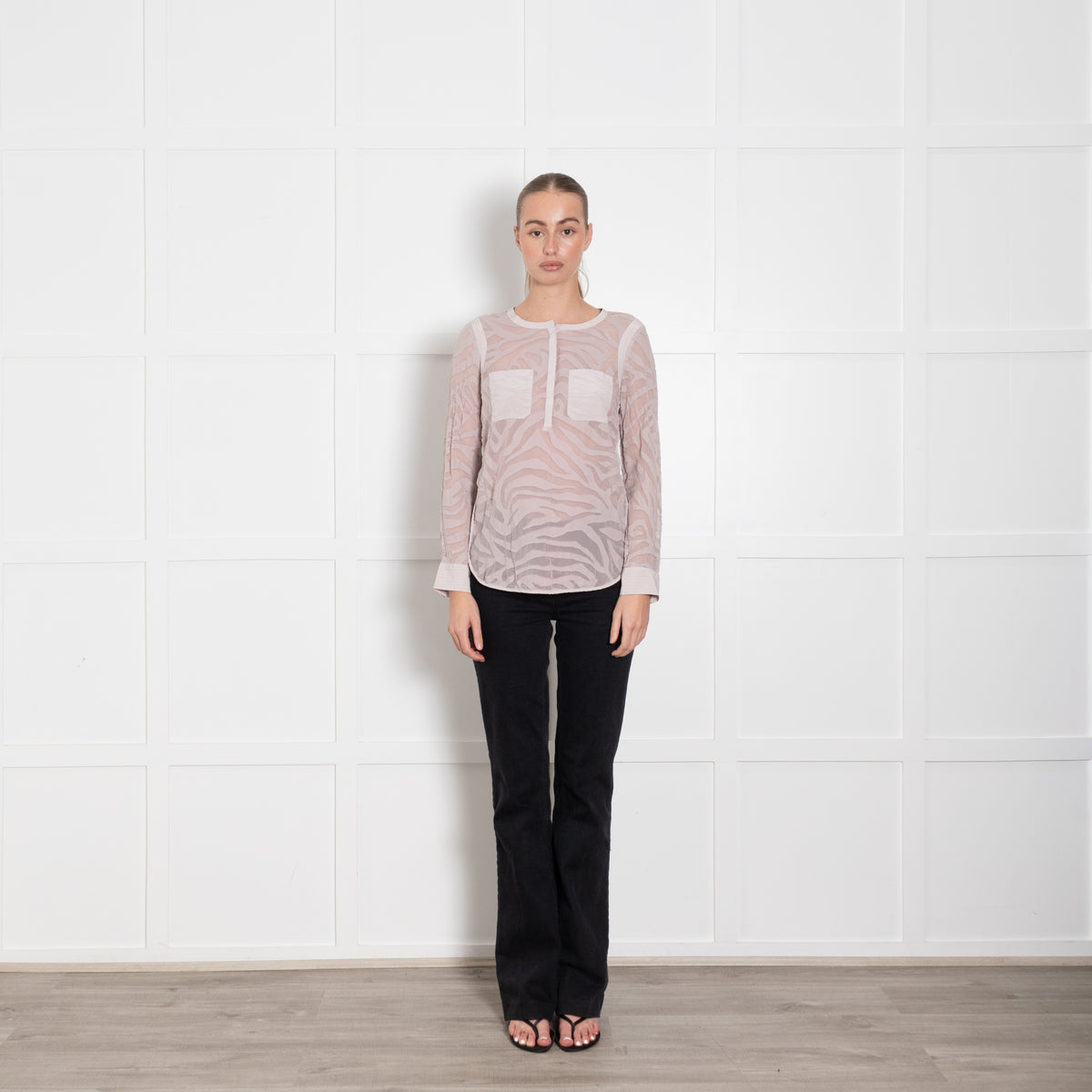 Rebecca Taylor Lilac Devore Long Sleeve Top