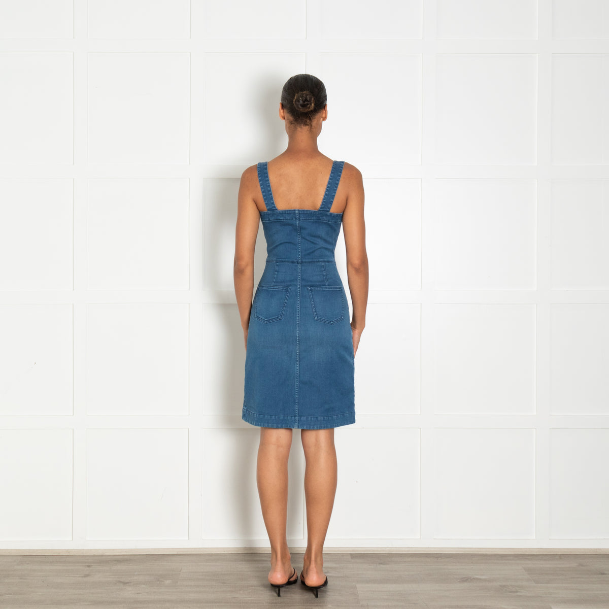 Stella McCartney Blue Sleeveless Zip Up Denim Dress