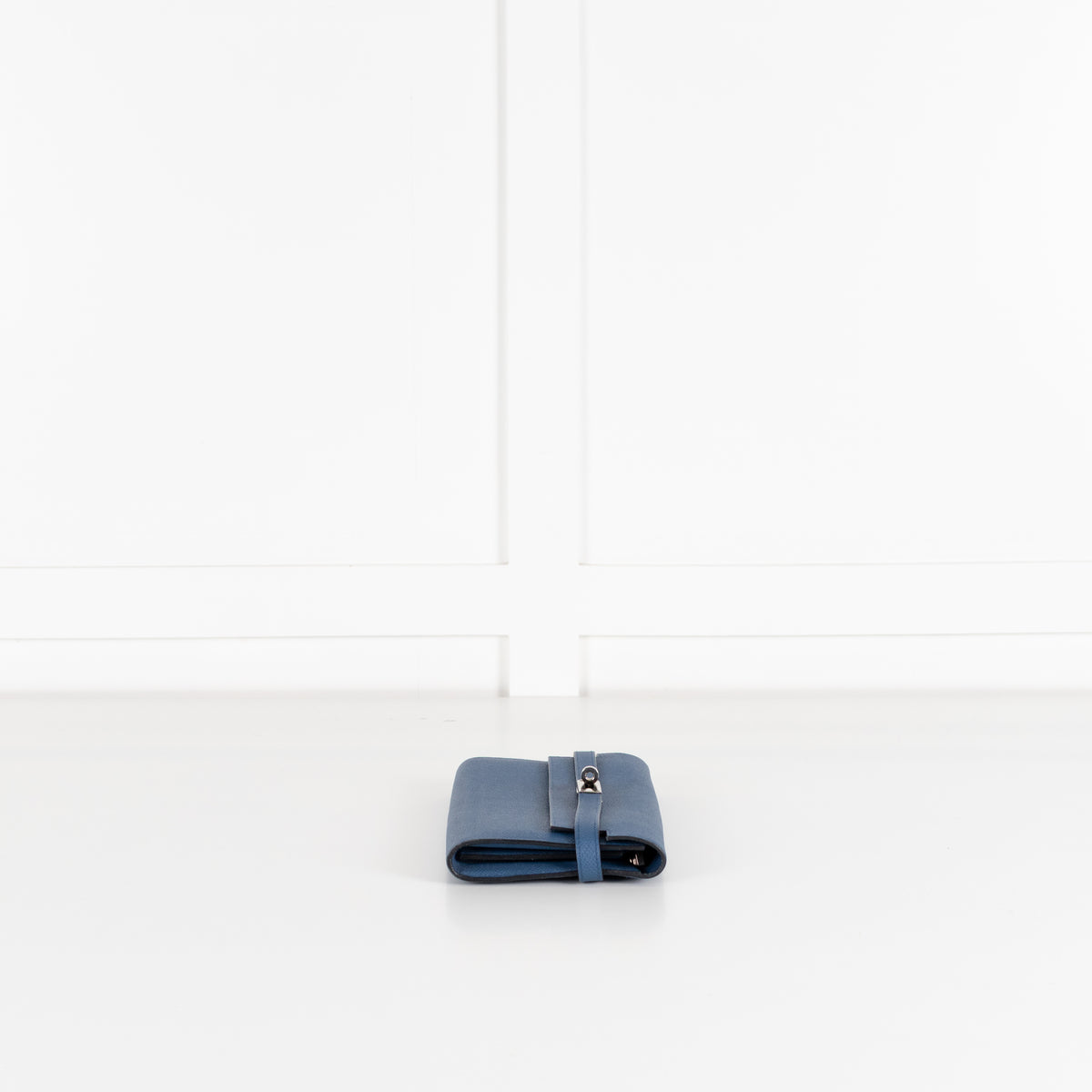Hermes Blue Epsom Leather Kelly Long Wallet