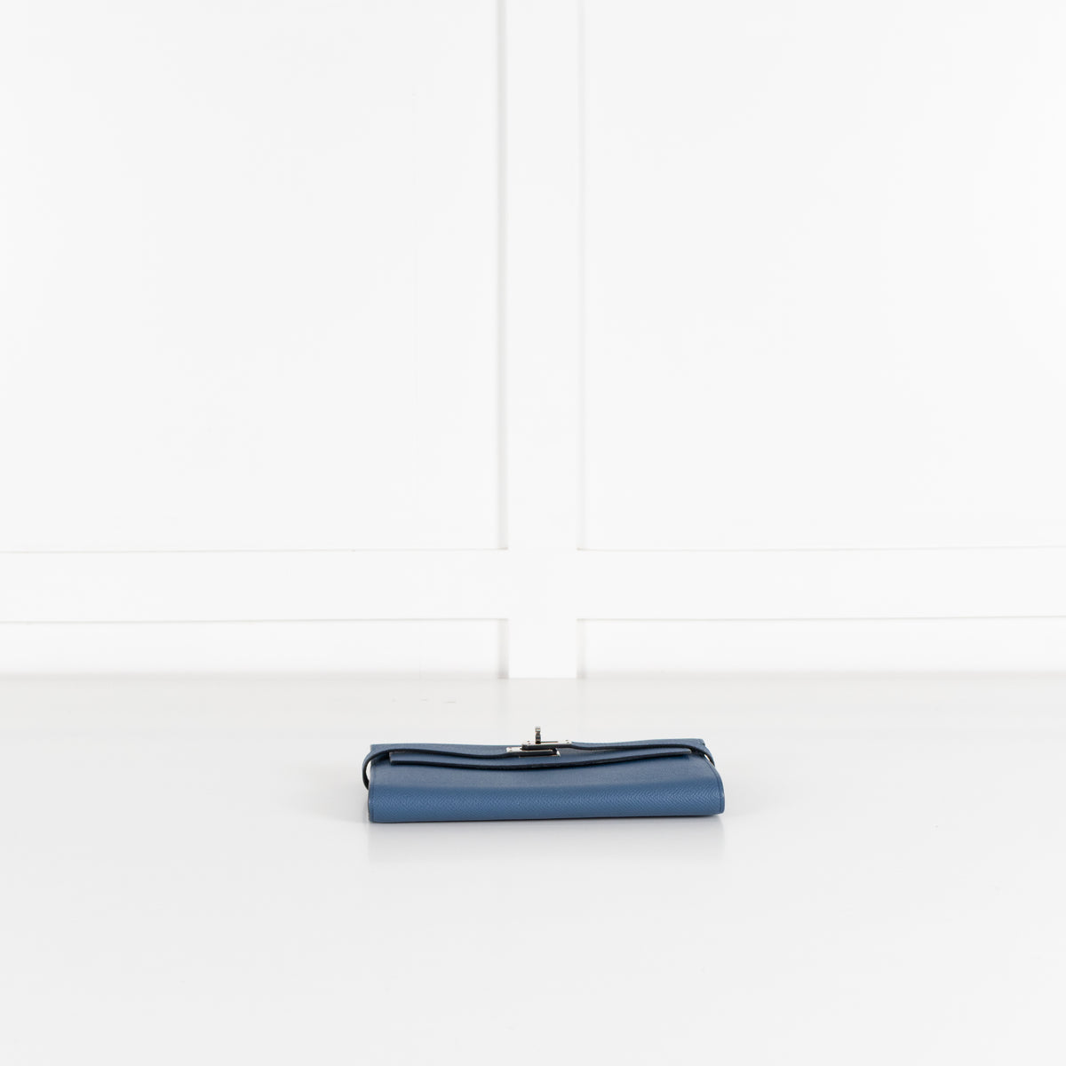 Hermes Blue Epsom Leather Kelly Long Wallet