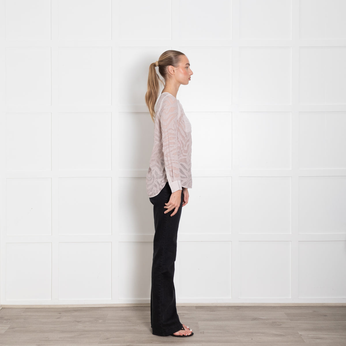 Rebecca Taylor Lilac Devore Long Sleeve Top