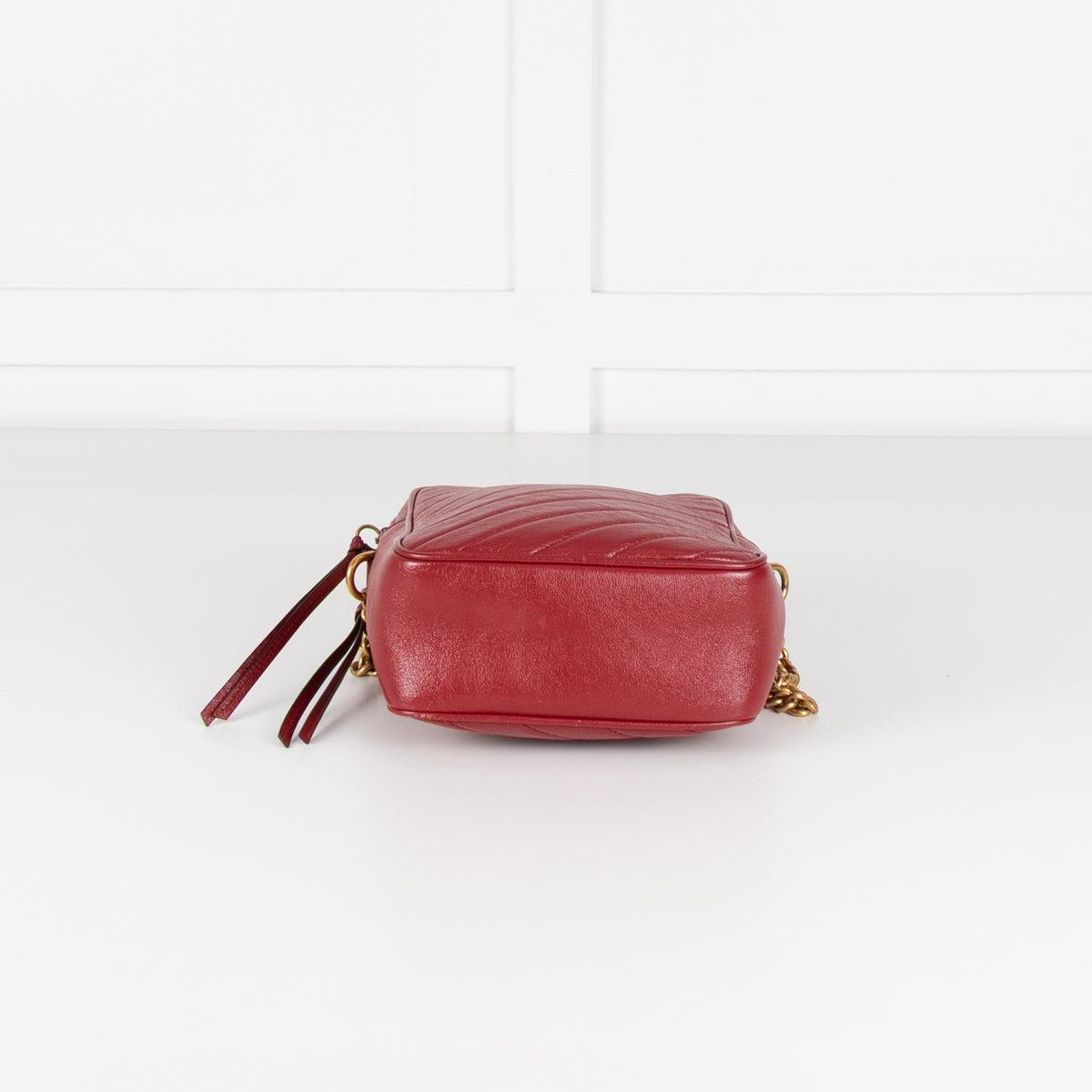 Gucci Red GG Marmont Matelasse Double Zip Crossbody