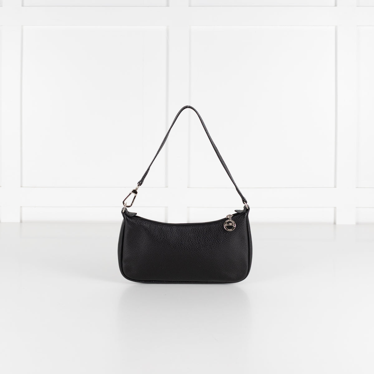 Longchamp Black Leather Shoulder Bag