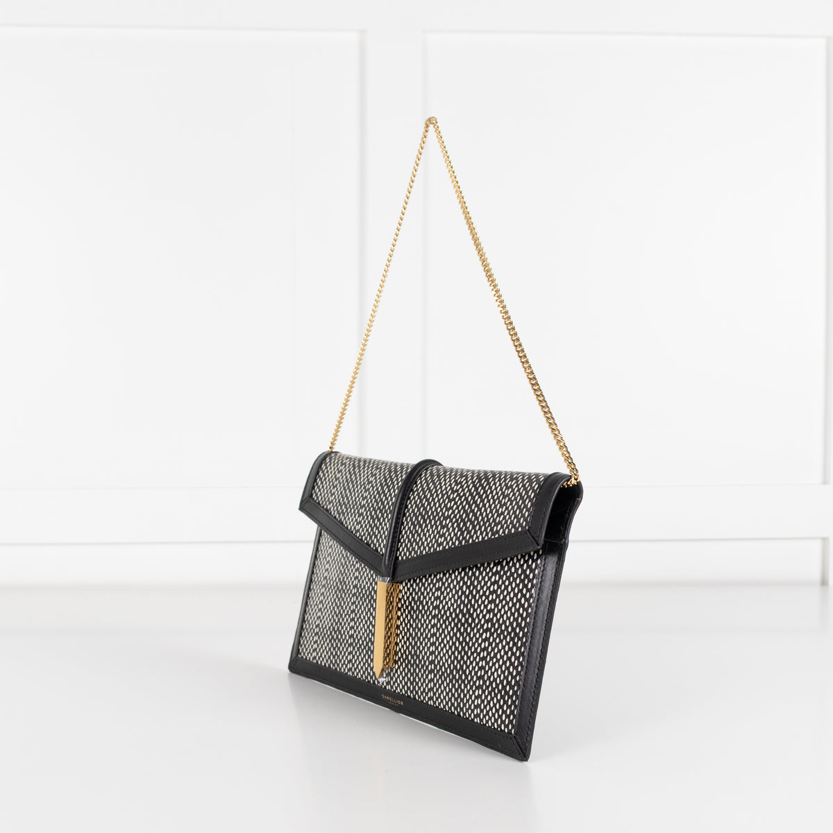 DeMellier Tokyo Embossed Black and White Clutch