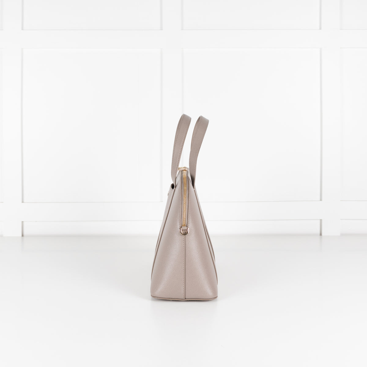 Furla Taupe Top Handle Bag With Detachable Strap