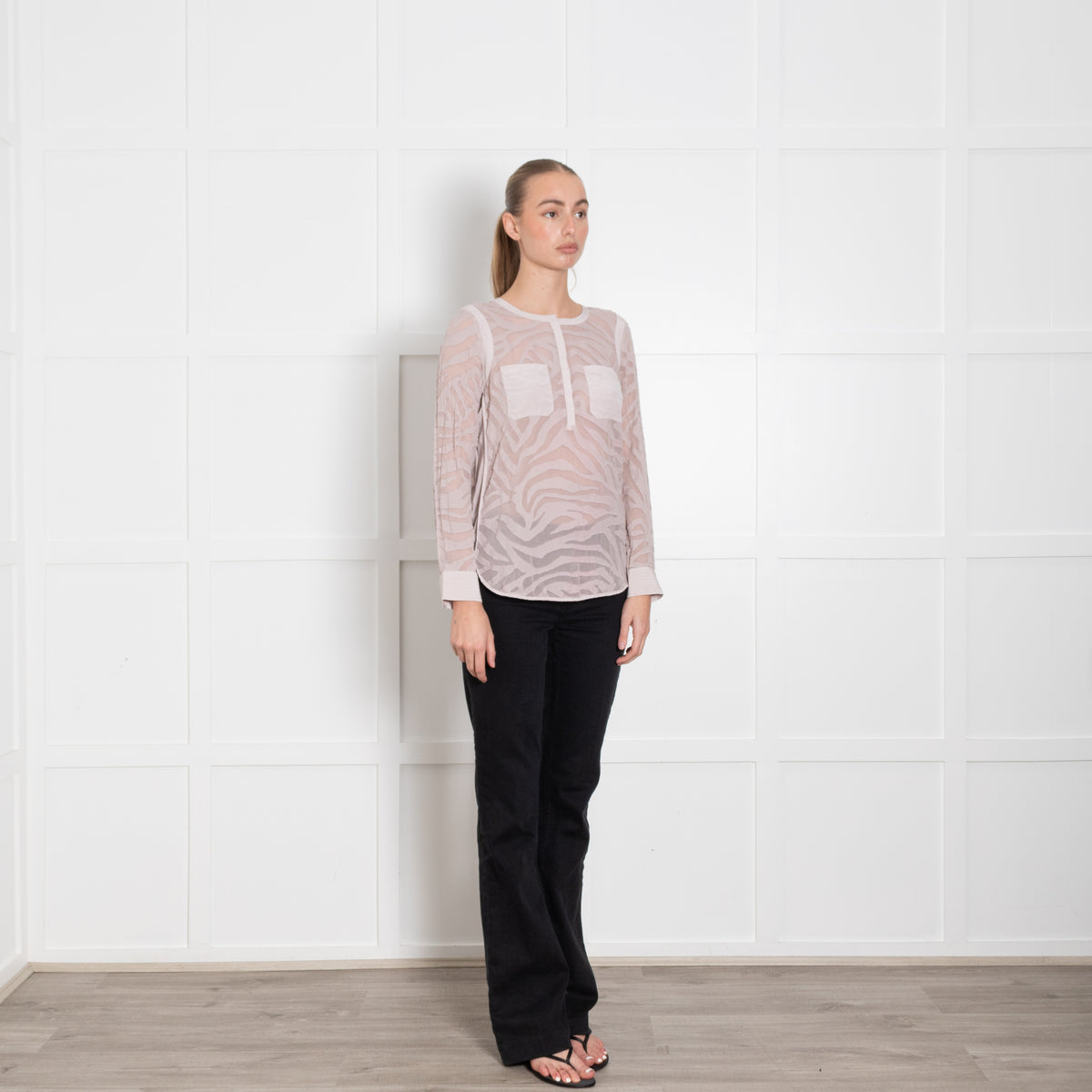 Rebecca Taylor Lilac Devore Long Sleeve Top