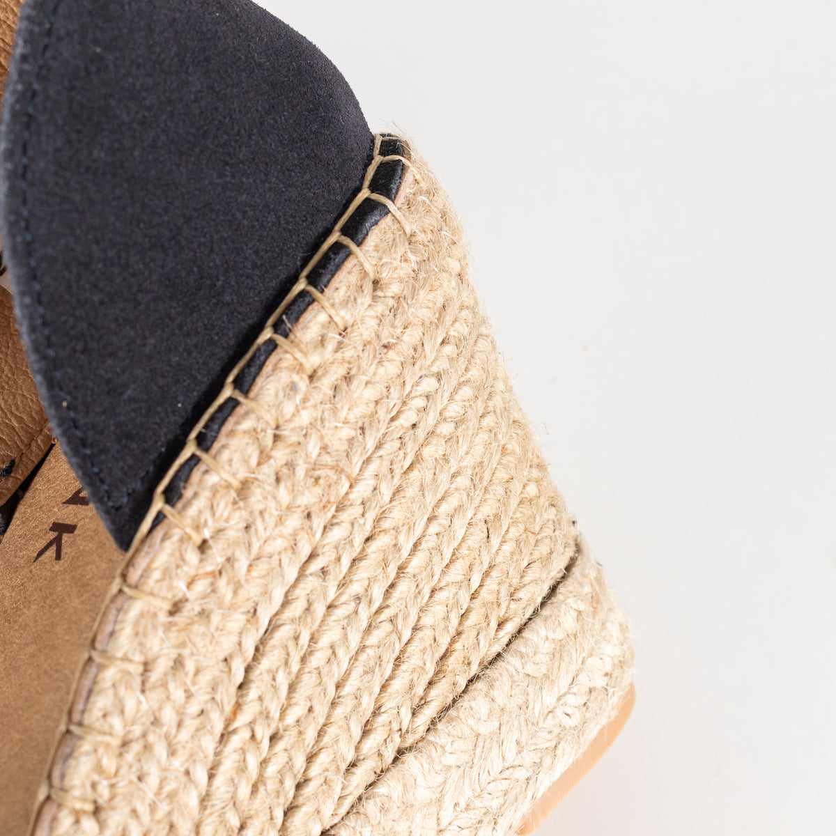 Iris & Ink Black Suede Espadrille Wedge Sandals