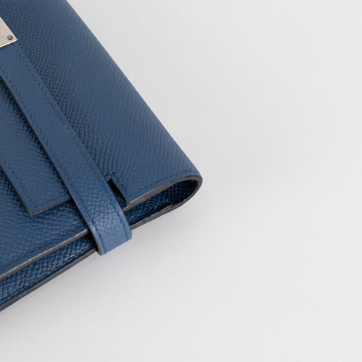 Hermes Blue Epsom Leather Kelly Long Wallet