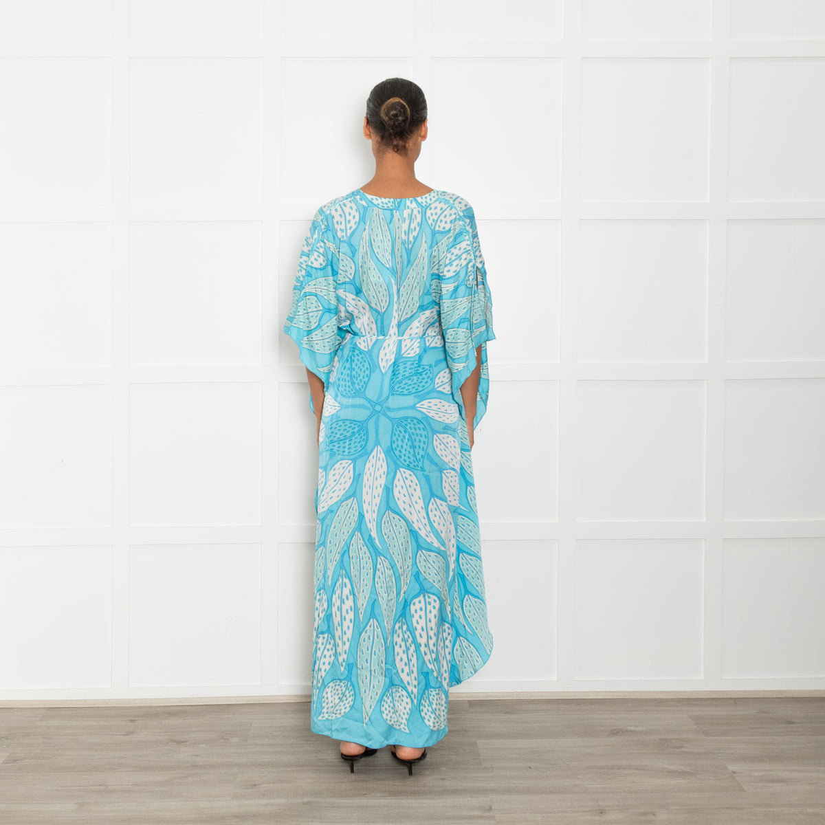 Lotty B Blue Turquoise Silk Long Kaftan
