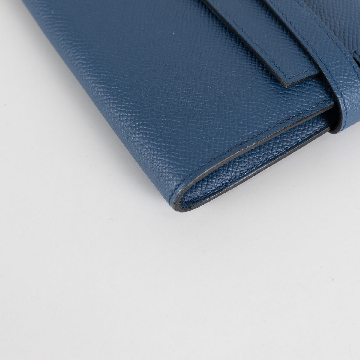Hermes Blue Epsom Leather Kelly Long Wallet