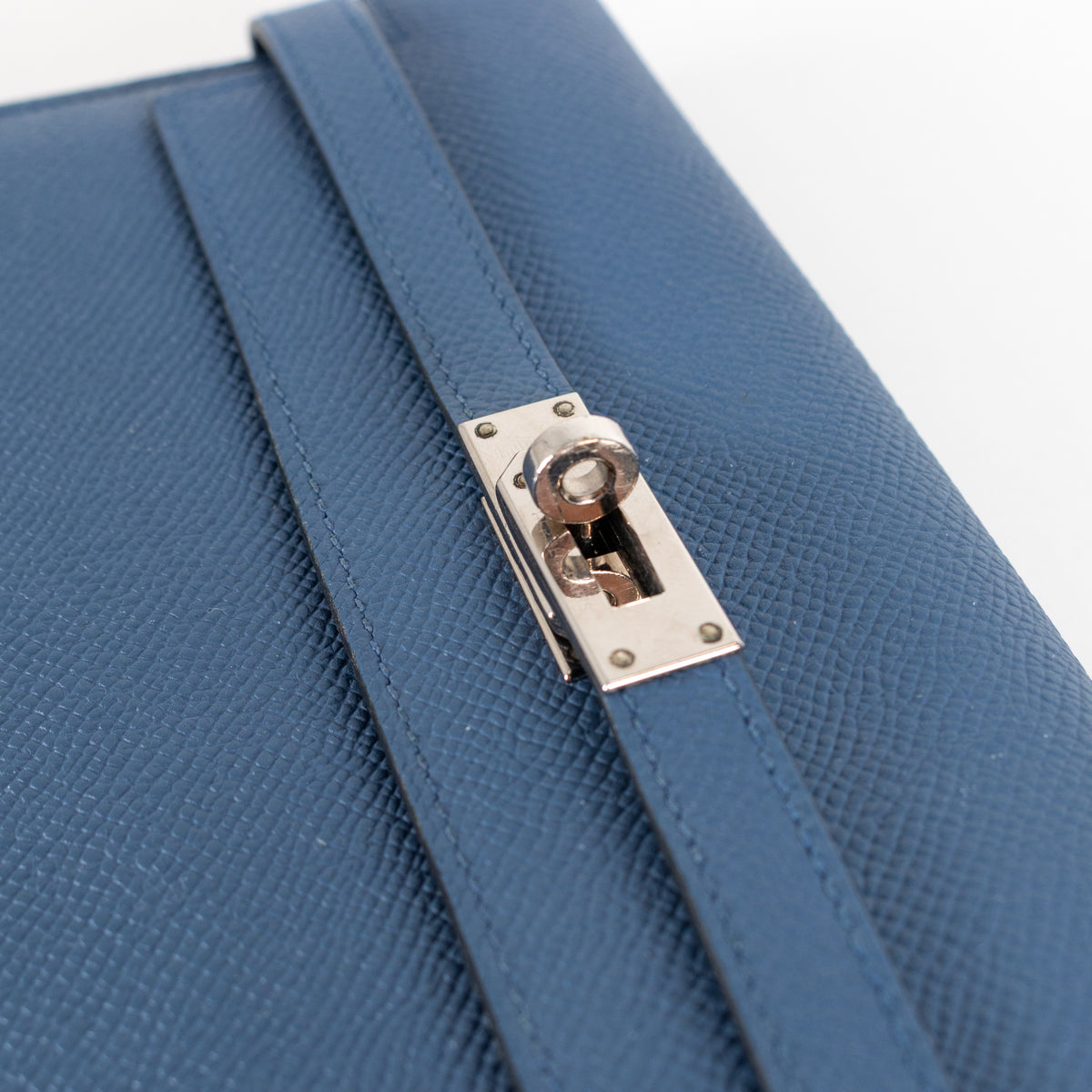 Hermes Blue Epsom Leather Kelly Long Wallet