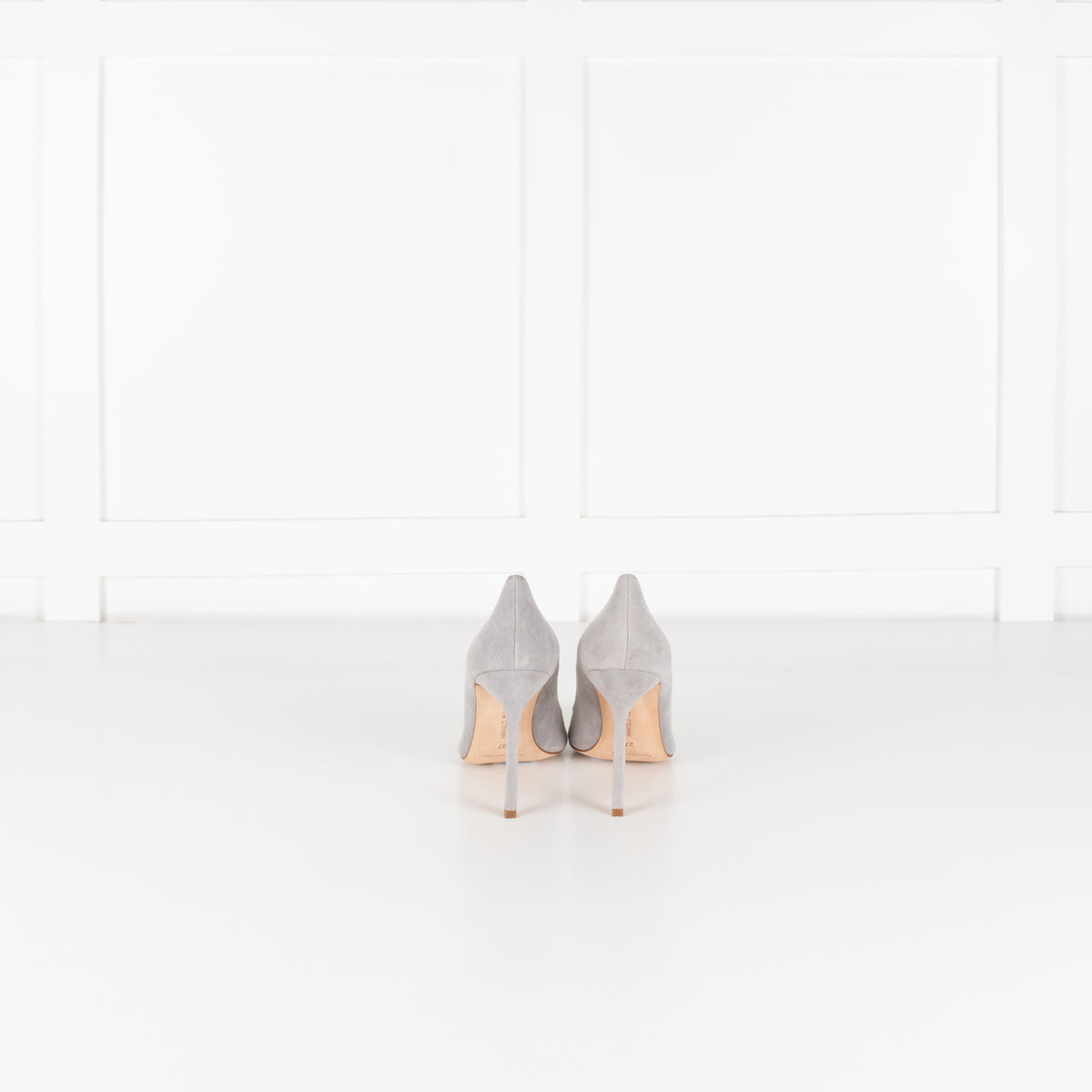 Manolo Blahnik Grey Court Shoe With Flourescent Toe