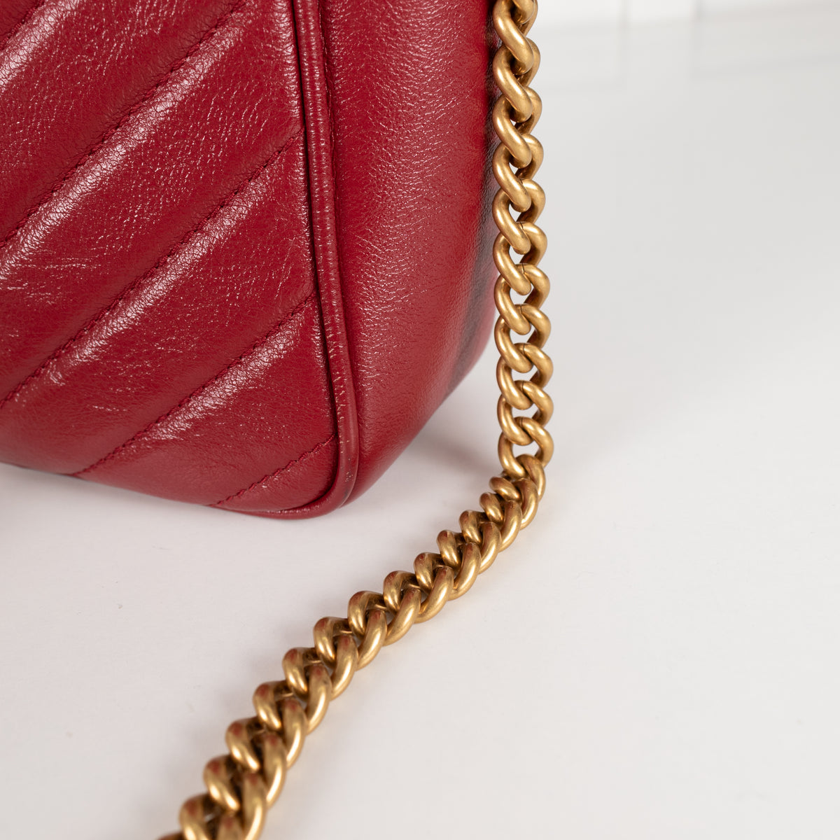 Gucci Red GG Marmont Matelasse Double Zip Crossbody
