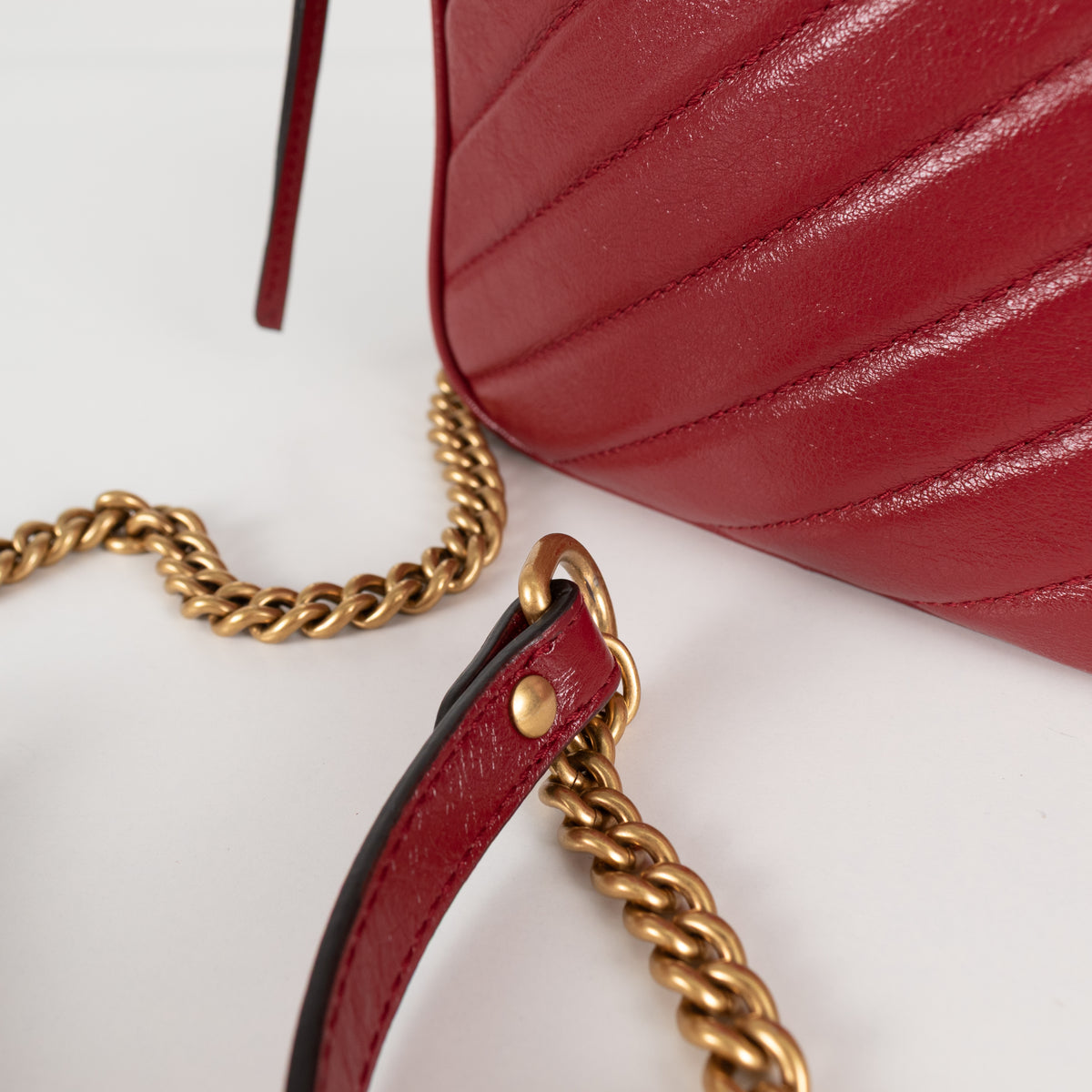 Gucci Red GG Marmont Matelasse Double Zip Crossbody