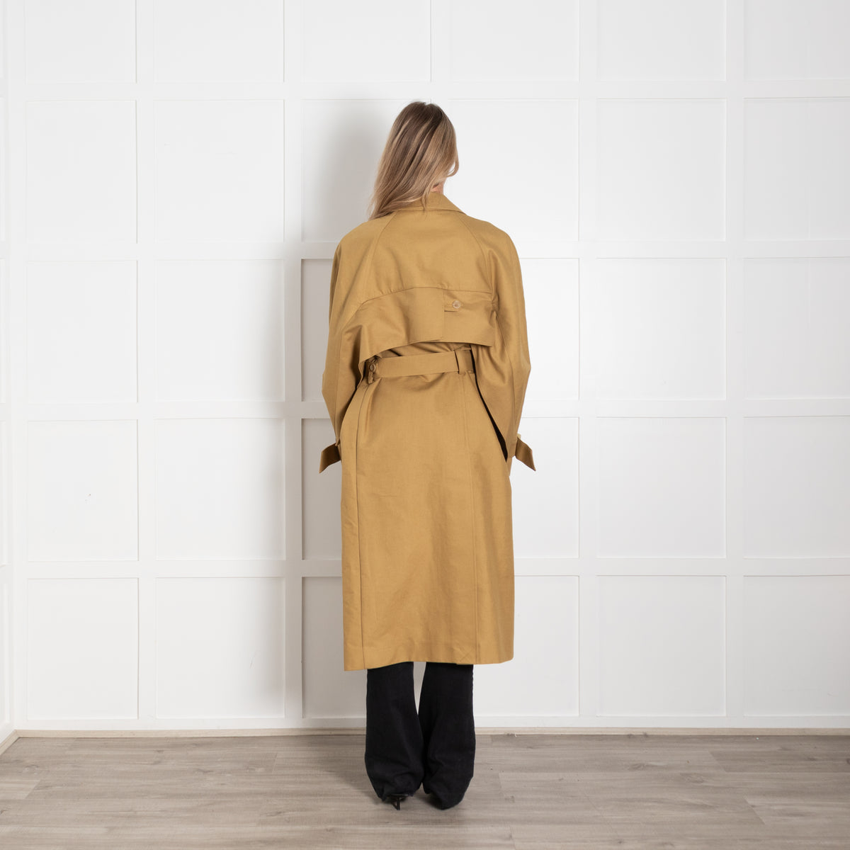 Tibi Tan Sculpted Cotton-Gabardine Trench Coat