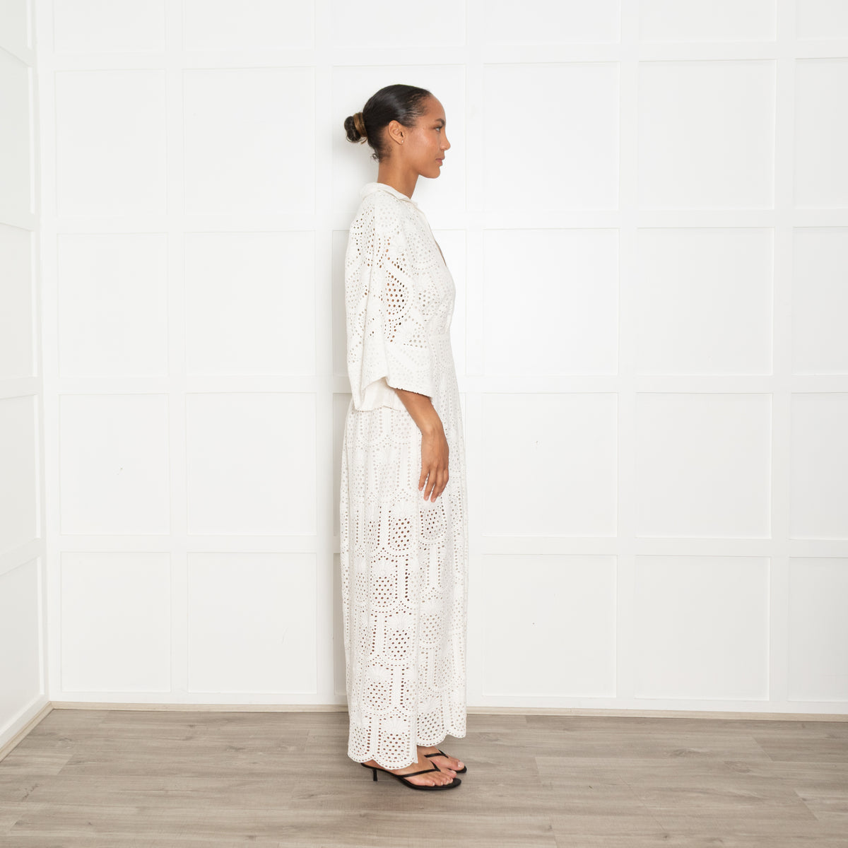 Sundress White Pineapple Broderie Anglais Maxi Dress