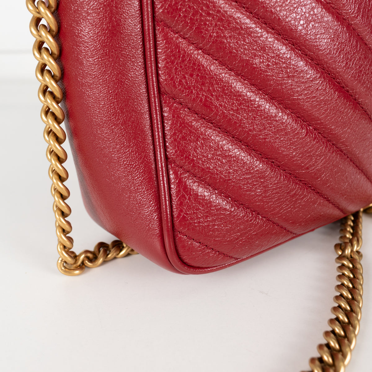 Gucci Red GG Marmont Matelasse Double Zip Crossbody