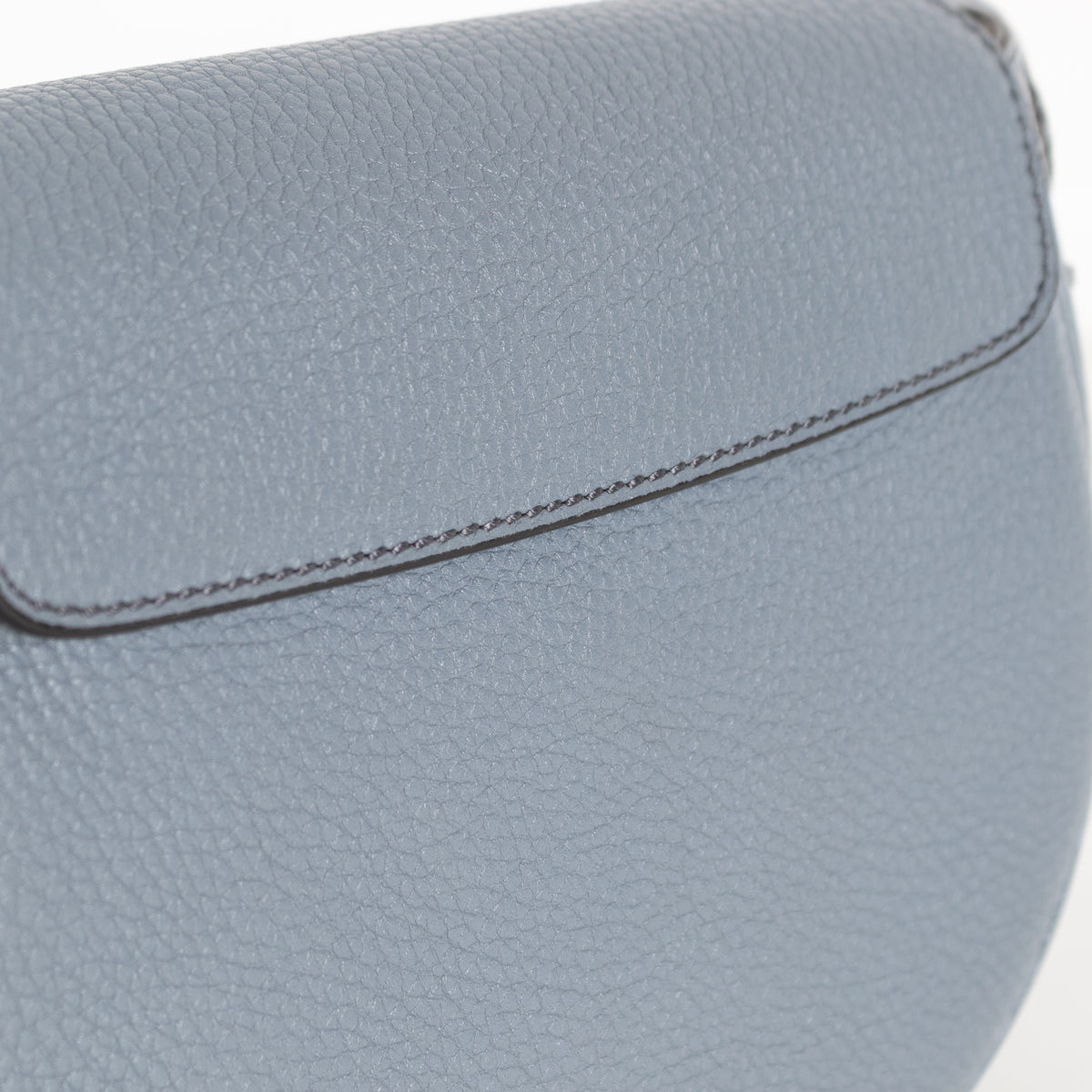 Fendi Blue Selleria Round Saddle Textured Leather Bag