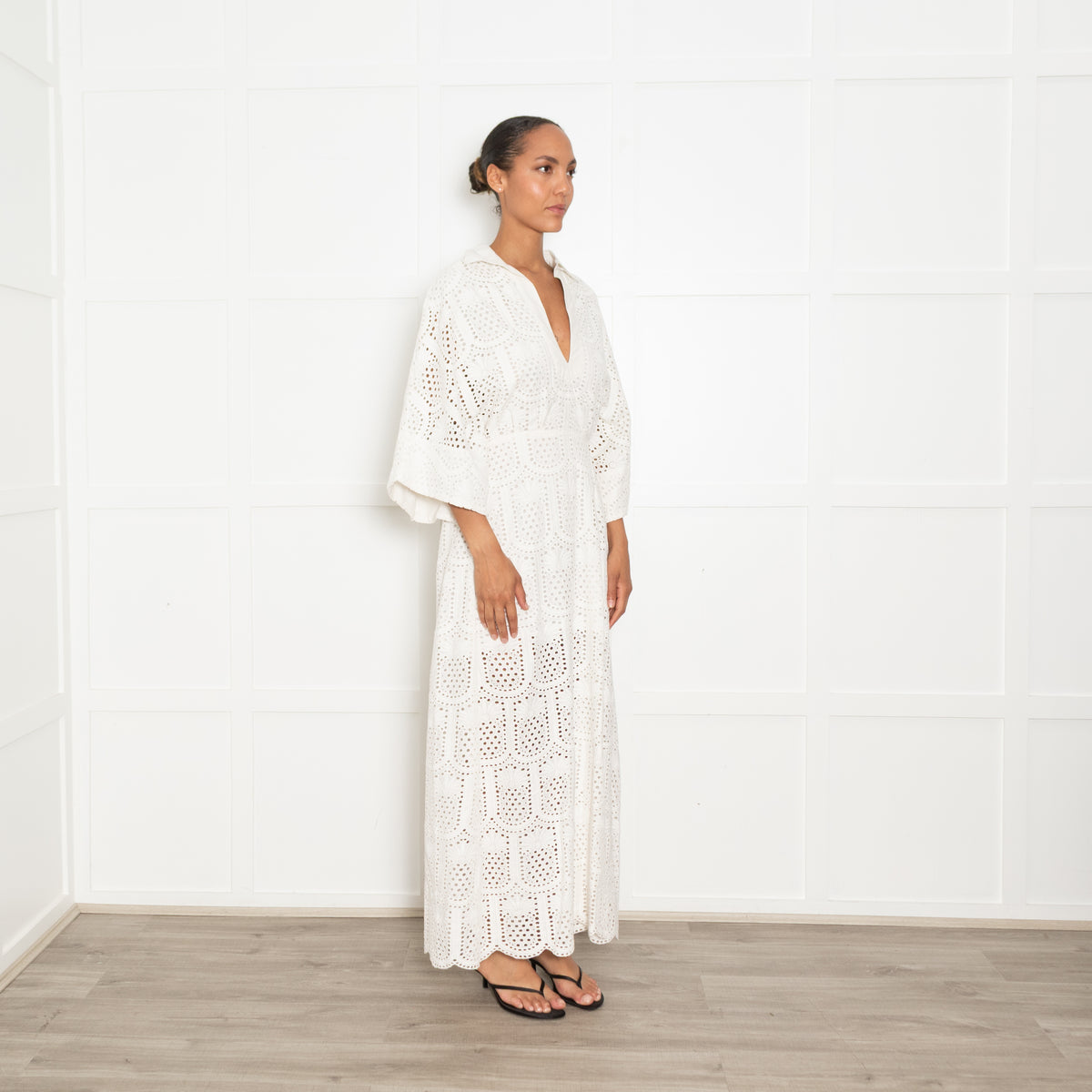 Sundress White Pineapple Broderie Anglais Maxi Dress