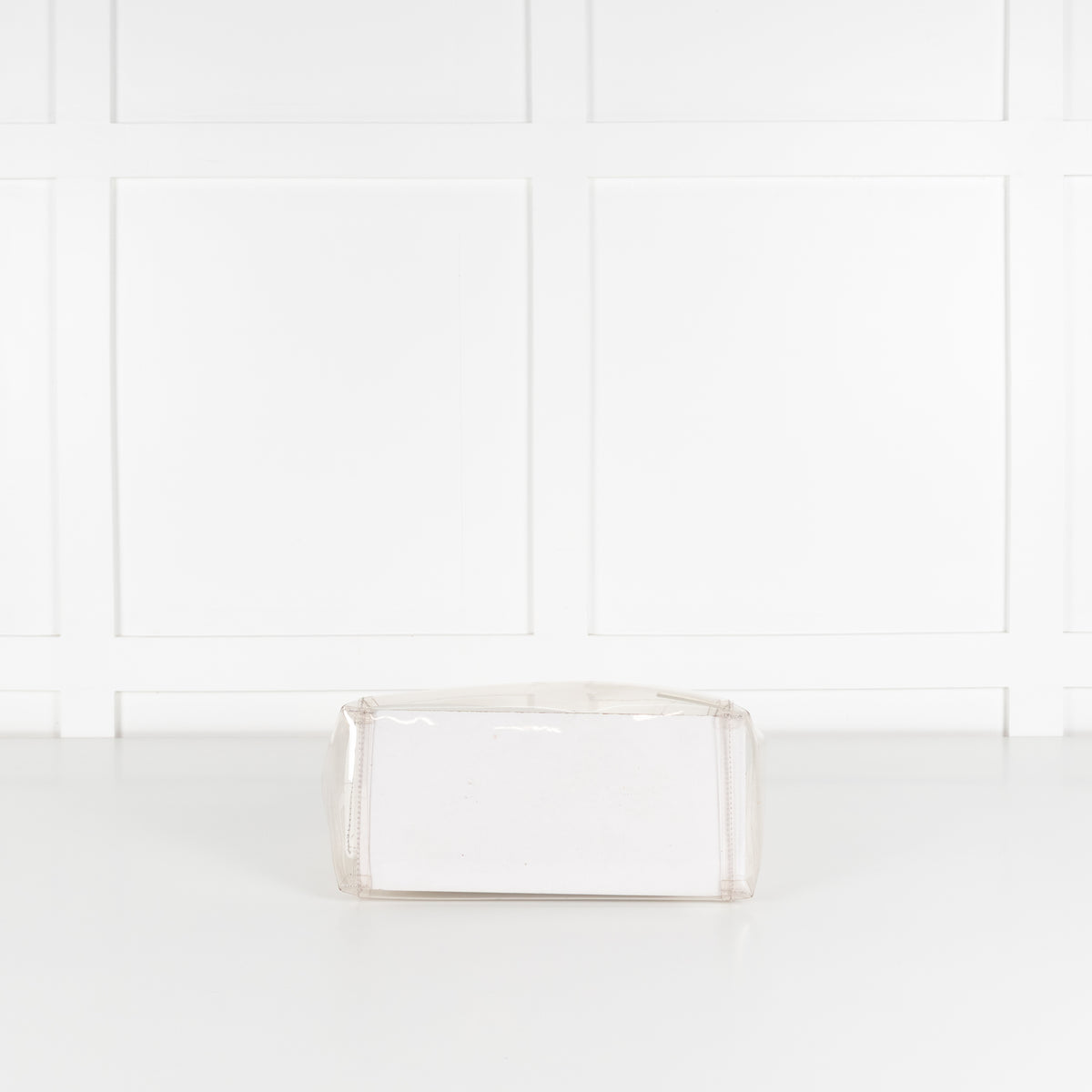 Staud Shirley White  Leather And Clear PVC Square Handle Bag