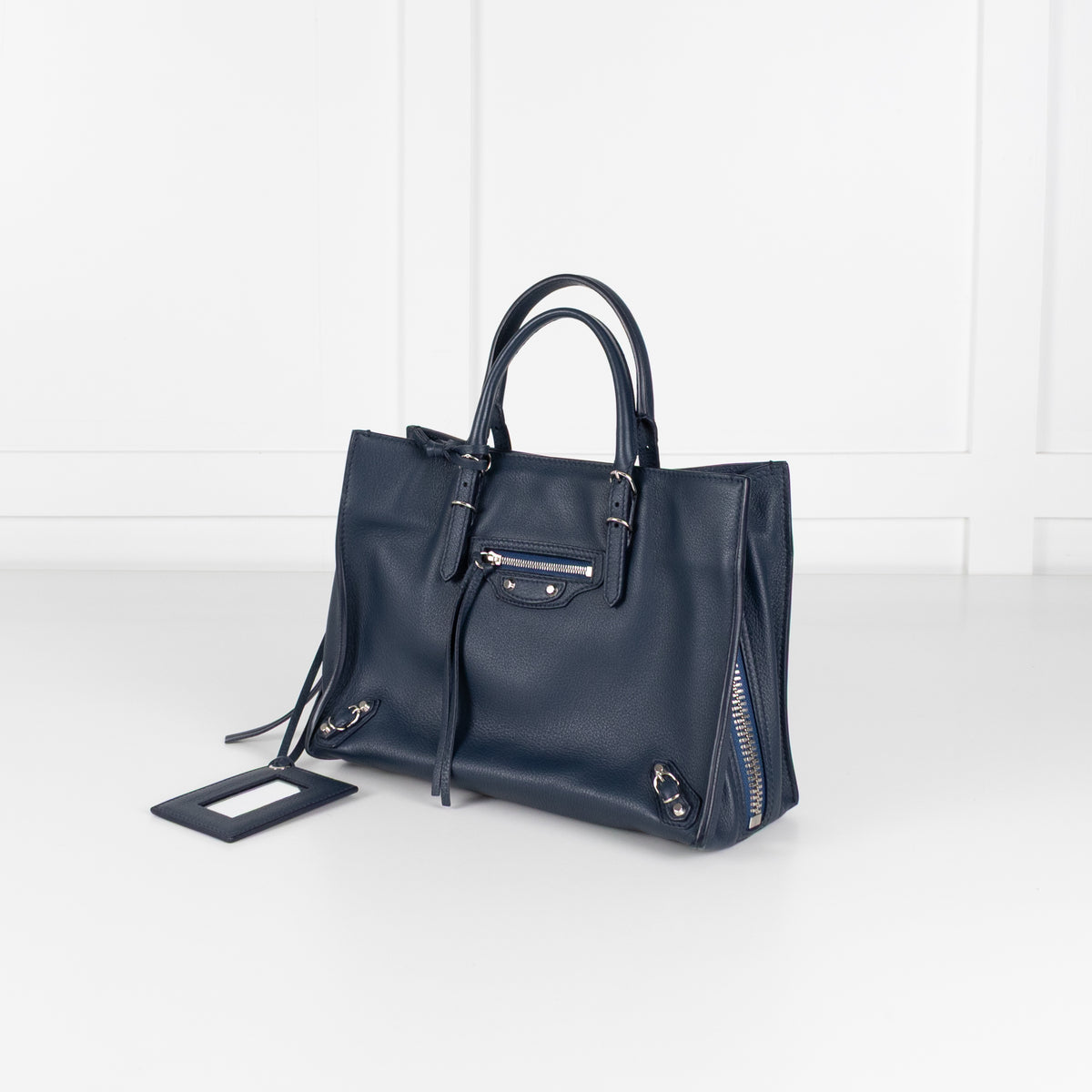 Balenciaga Navy Blue A6 Papier Moto Tote