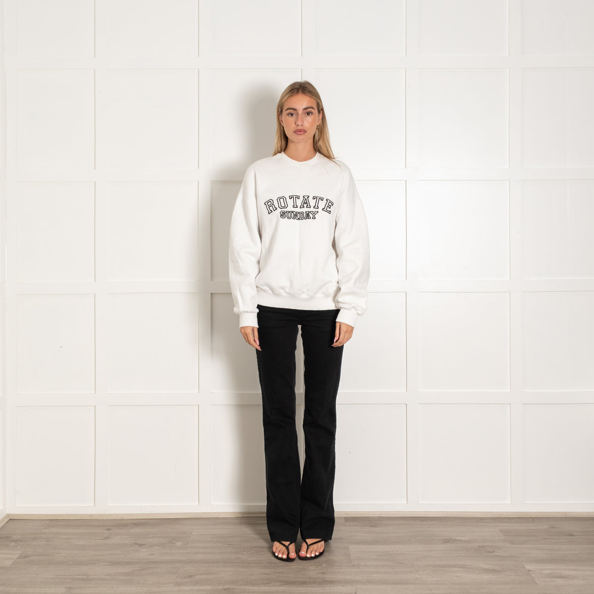 Rotate Birger Christensen White Logo Sweatshirt
