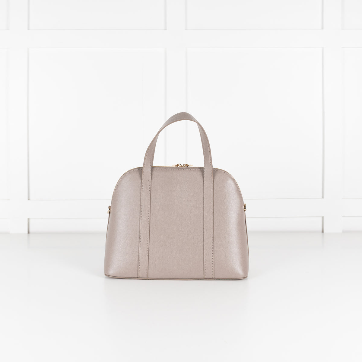 Furla Taupe Top Handle Bag With Detachable Strap
