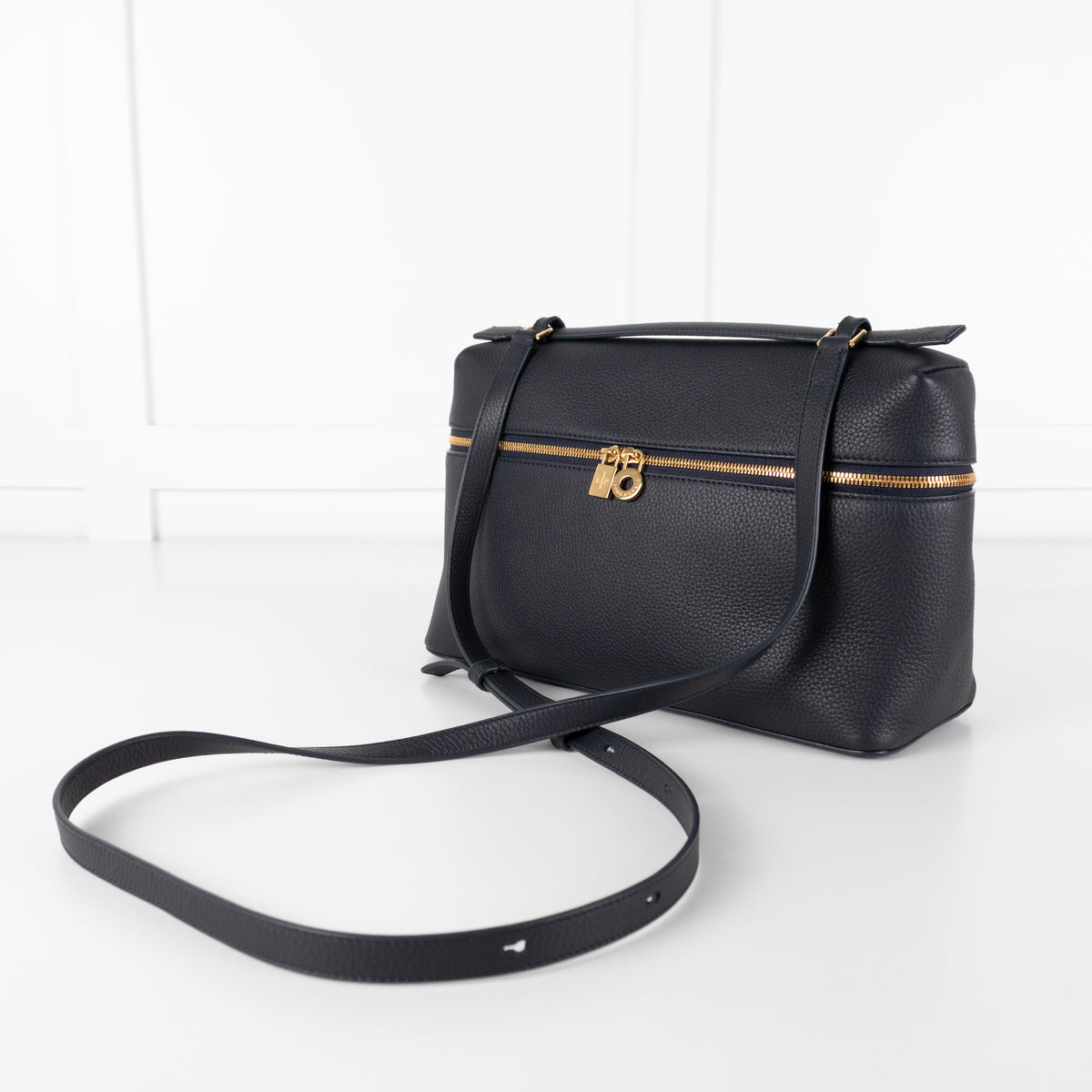Loro Piana Navy Grained Calfskin Extra Pocket L27 Bag