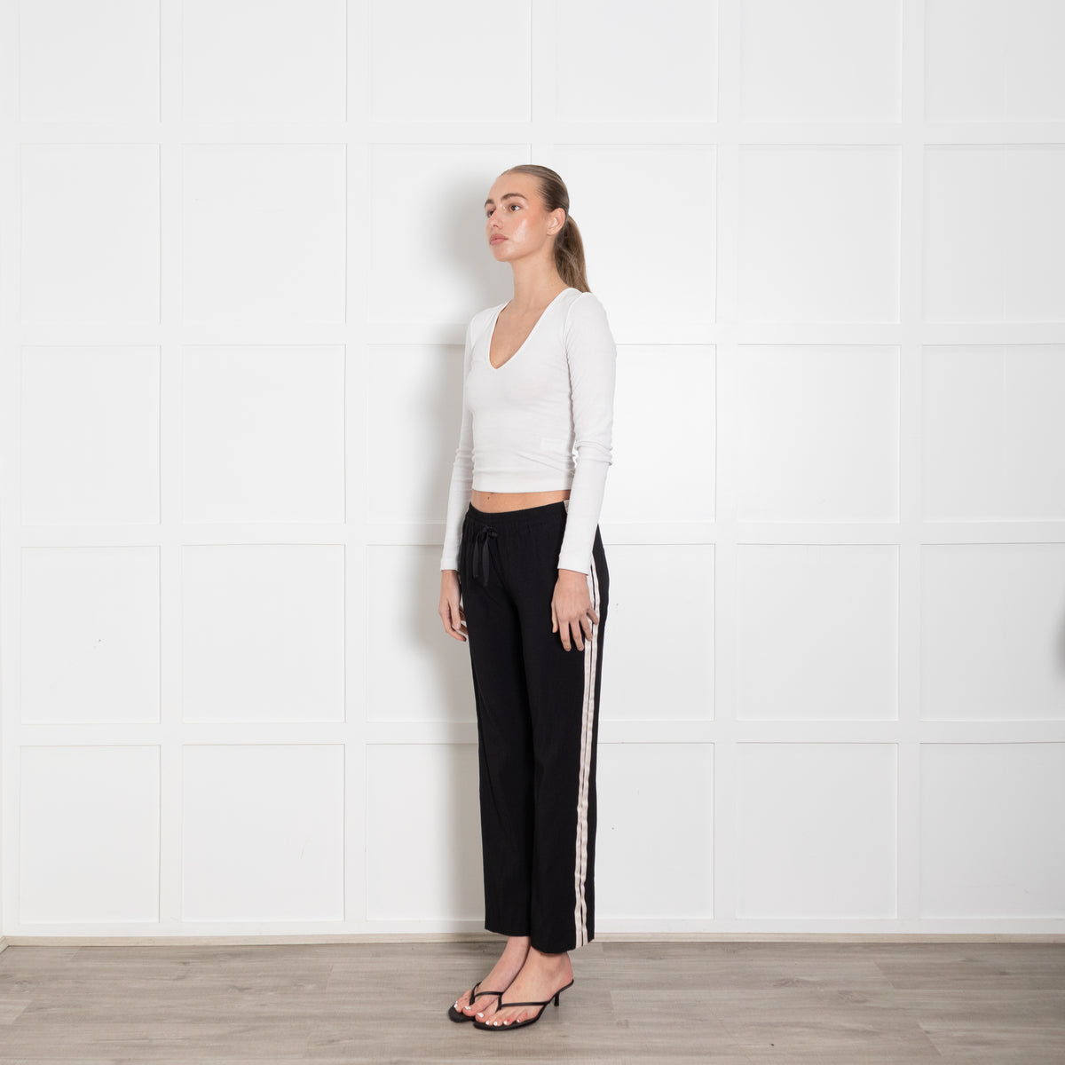 Zadig & Voltaire Black White Side Stripe Trousers