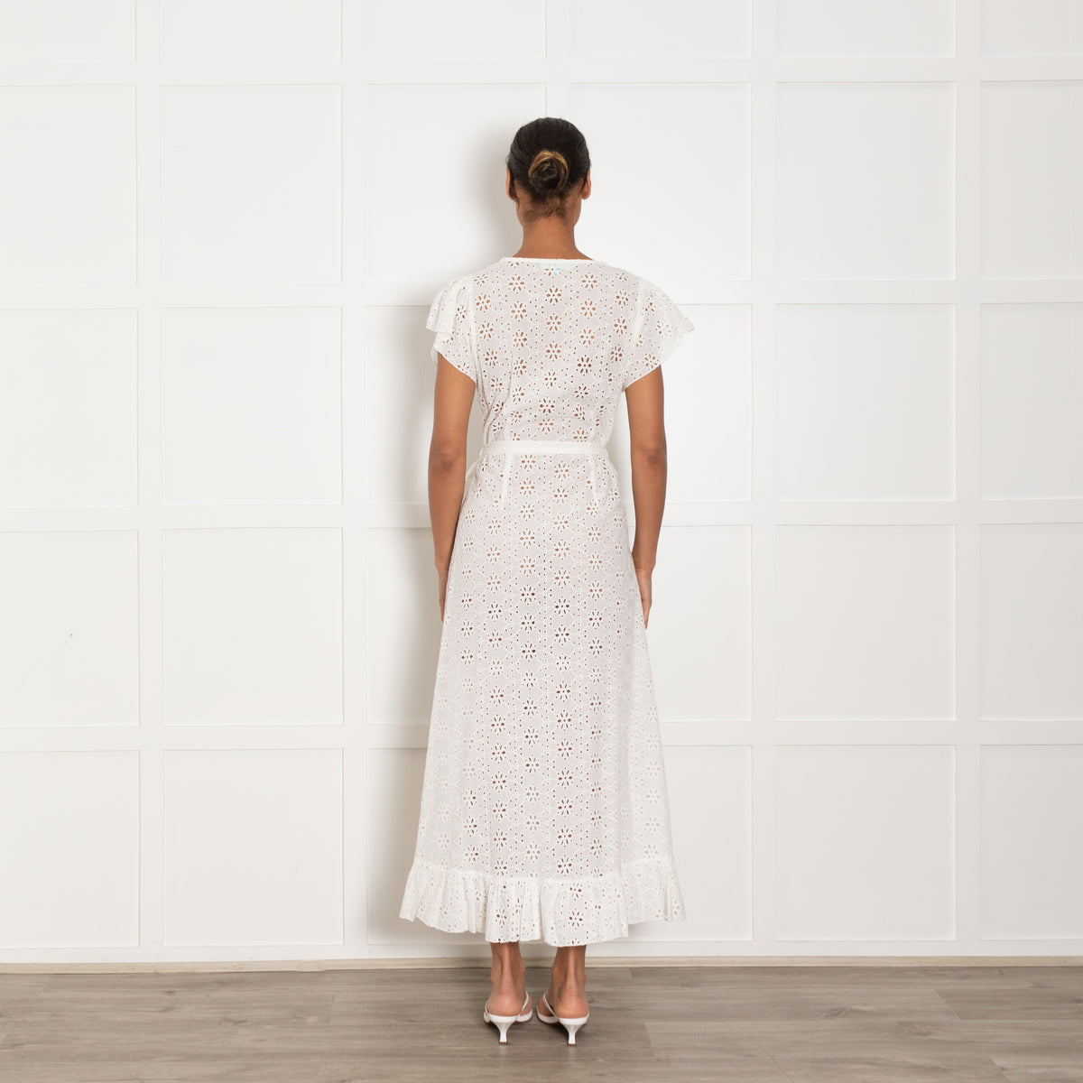 Melissa Odabash White Broderie Anglaise Wrap Dress