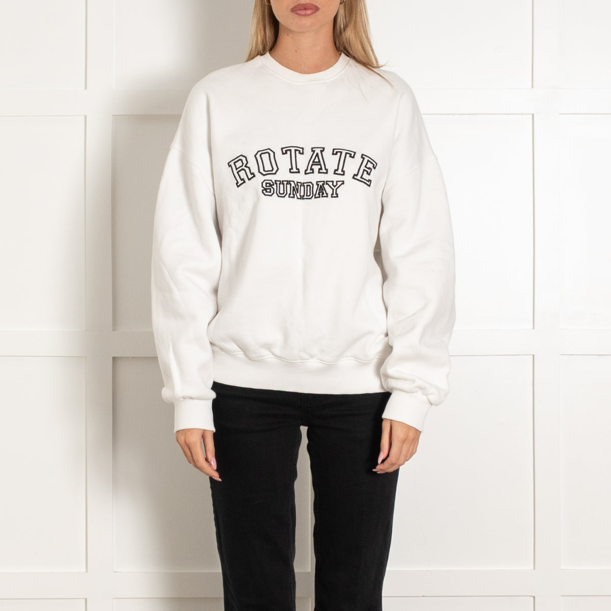 Rotate Birger Christensen White Logo Sweatshirt