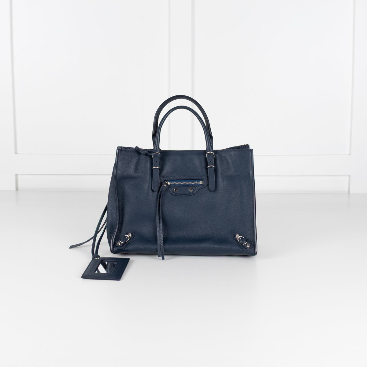 Balenciaga Navy Blue A6 Papier Moto Tote