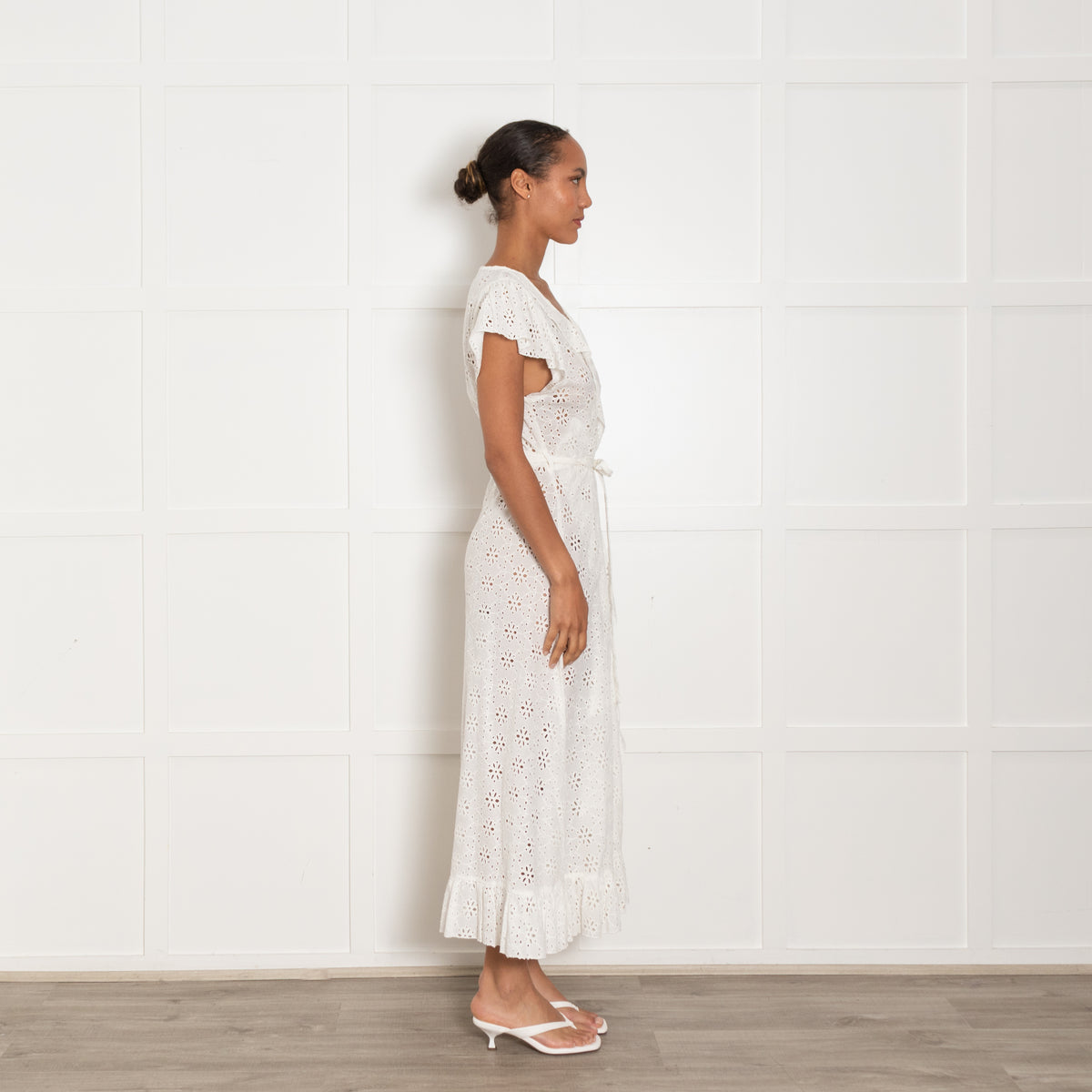 Melissa Odabash White Broderie Anglaise Wrap Dress