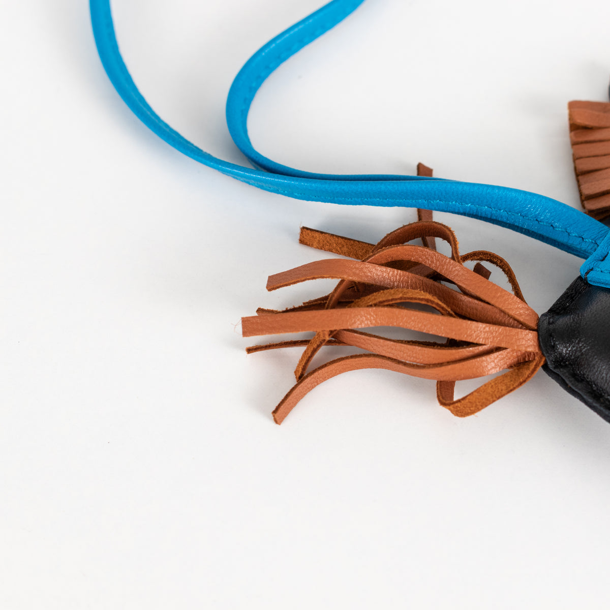 Hermes Black Blue Leather Rodeo PM Charm