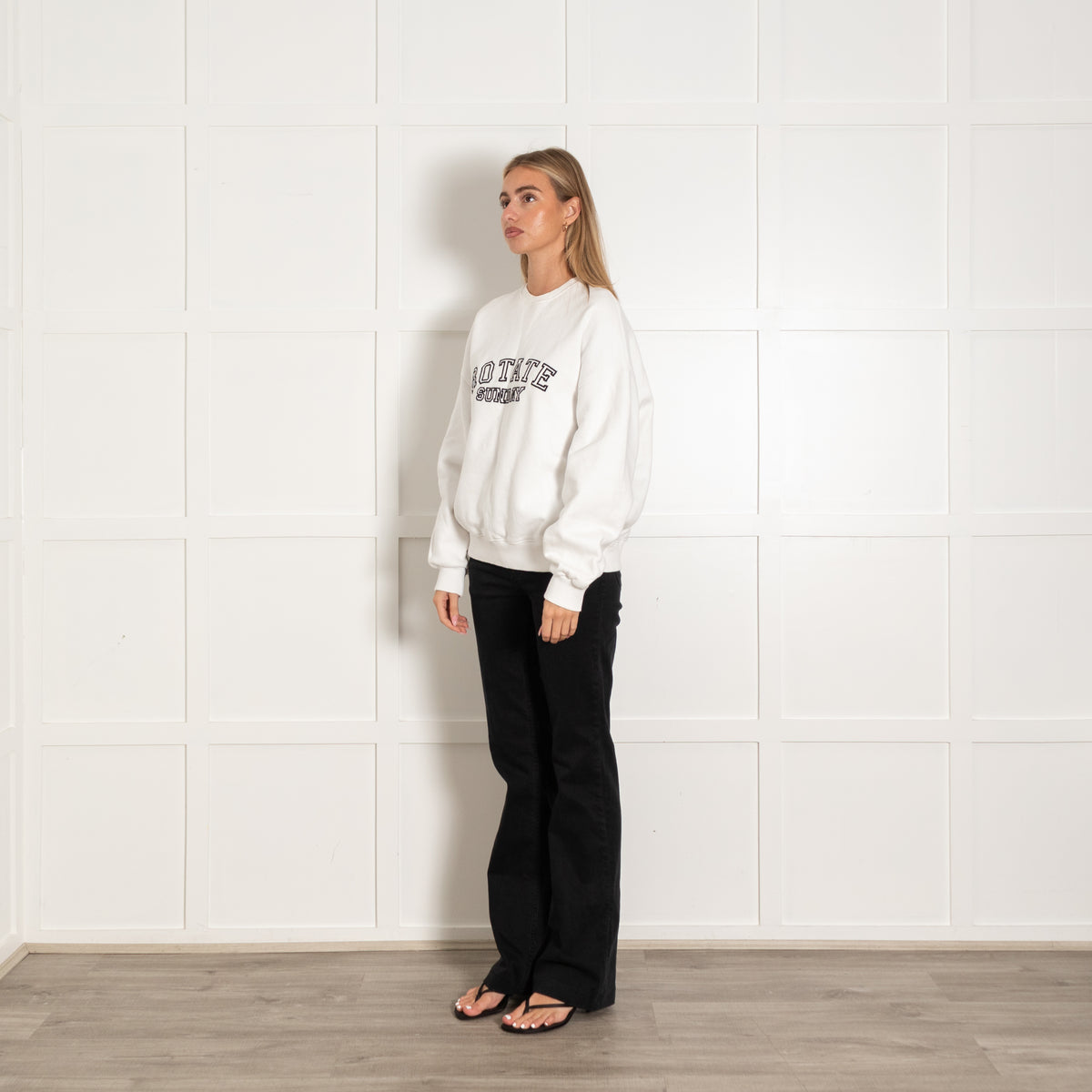Rotate Birger Christensen White Logo Sweatshirt