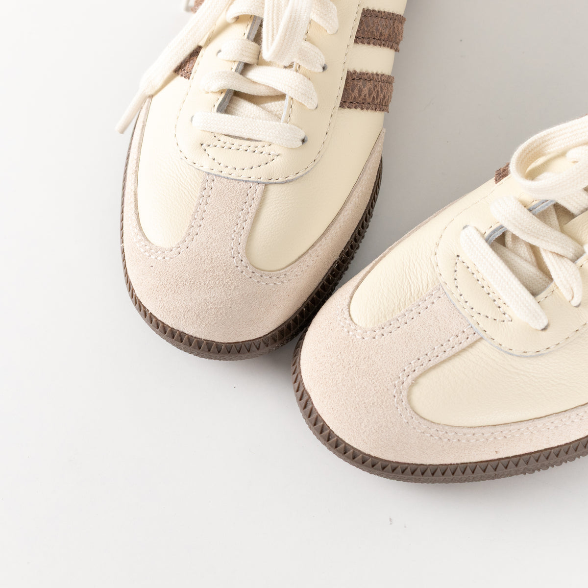 Adidas Samba Cream Brown Leather Three Stripes Trainers