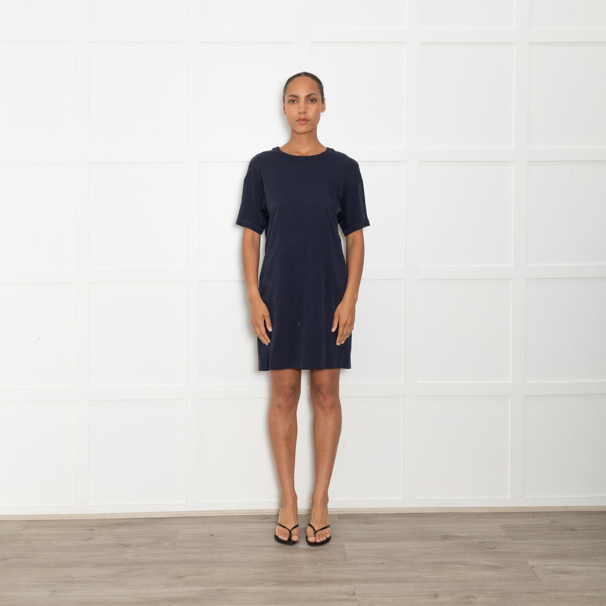 S Max Mara Navy Short Sleeve Tunic Dress