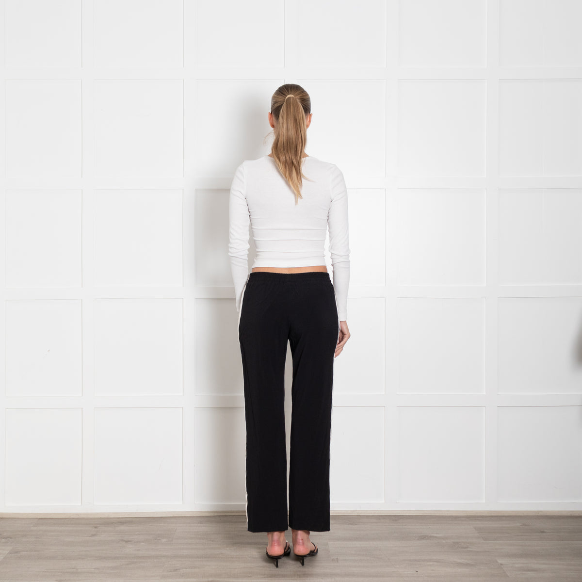 Zadig & Voltaire Black White Side Stripe Trousers