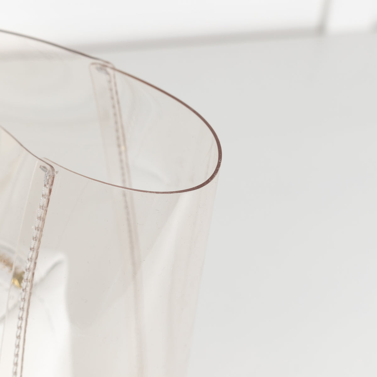 Staud Shirley White  Leather And Clear PVC Square Handle Bag