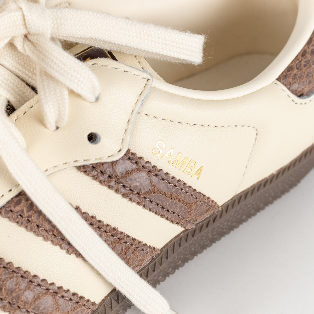 Adidas Samba Cream Brown Leather Three Stripes Trainers
