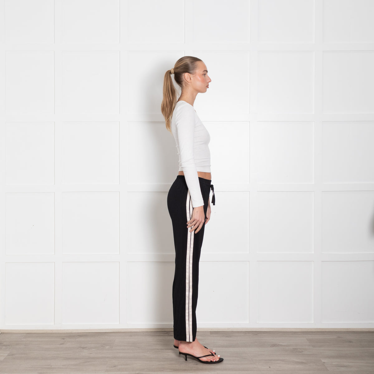 Zadig & Voltaire Black White Side Stripe Trousers