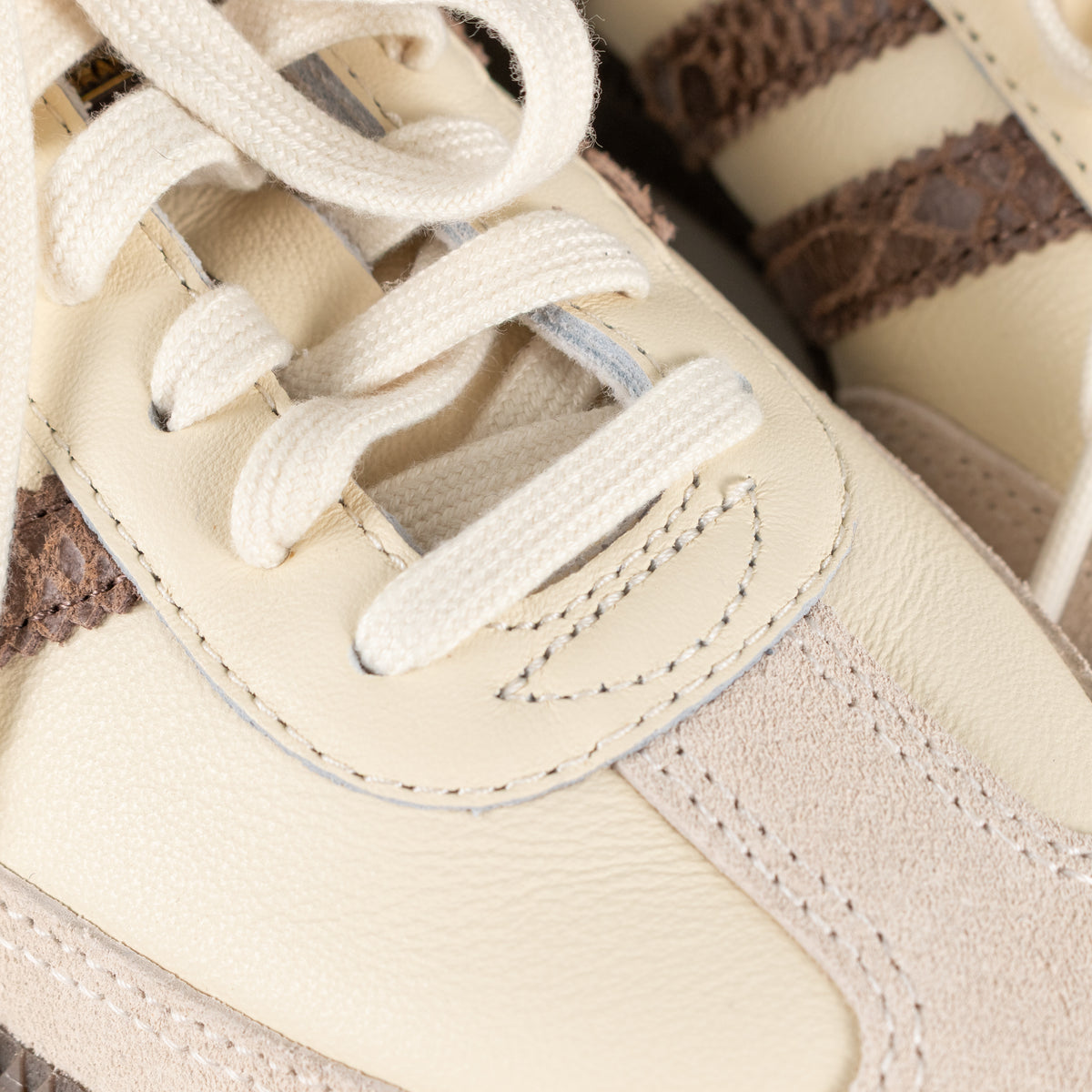 Adidas Samba Cream Brown Leather Three Stripes Trainers