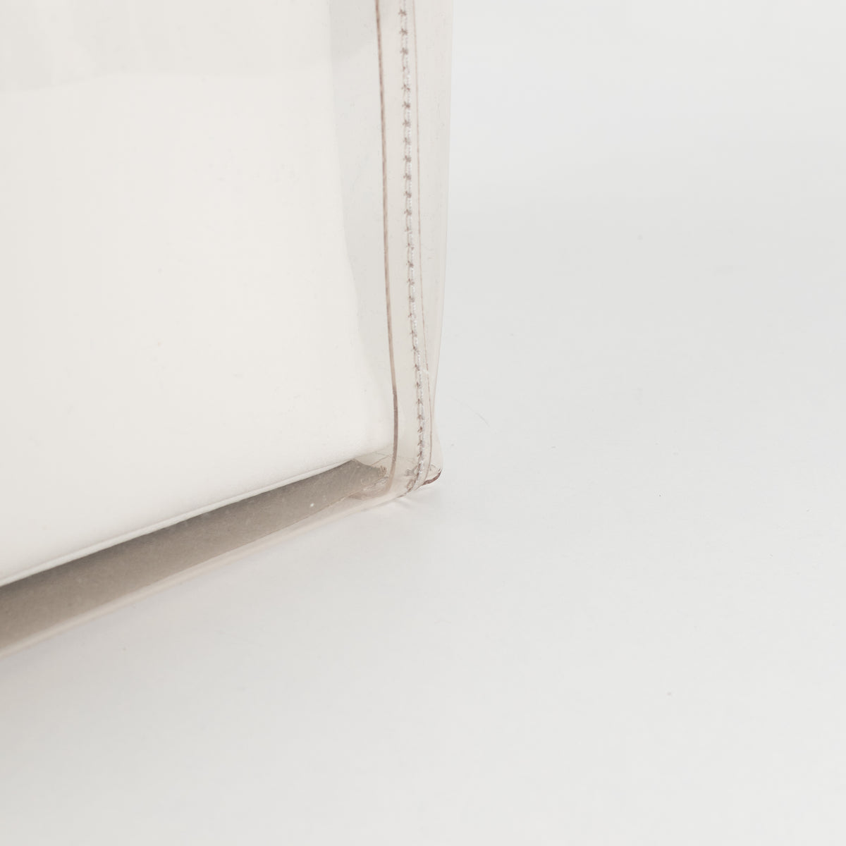 Staud Shirley White  Leather And Clear PVC Square Handle Bag