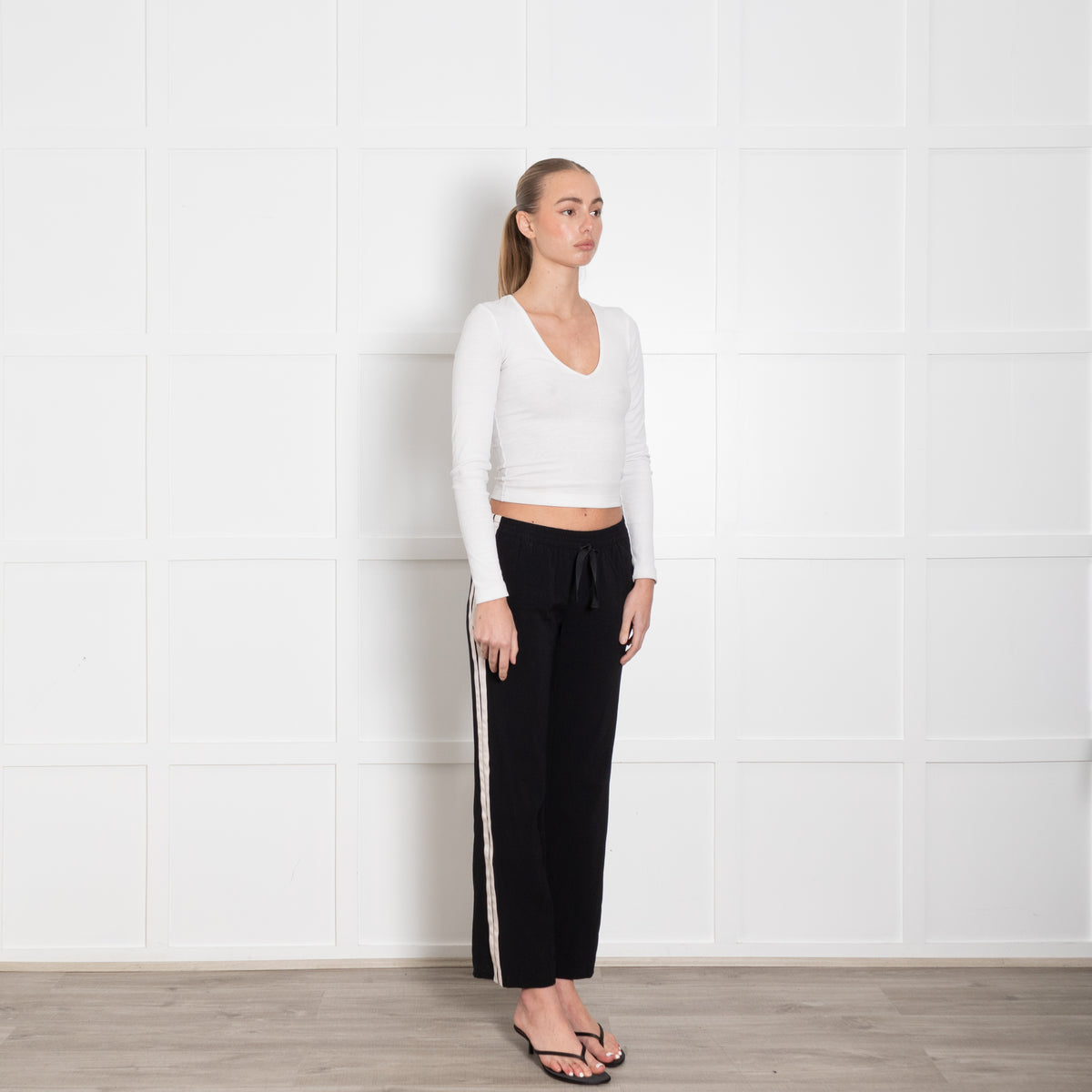 Zadig & Voltaire Black White Side Stripe Trousers