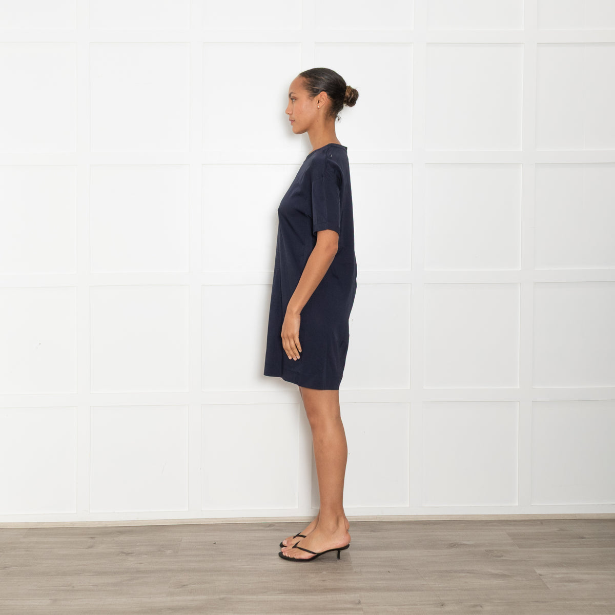 S Max Mara Navy Short Sleeve Tunic Dress