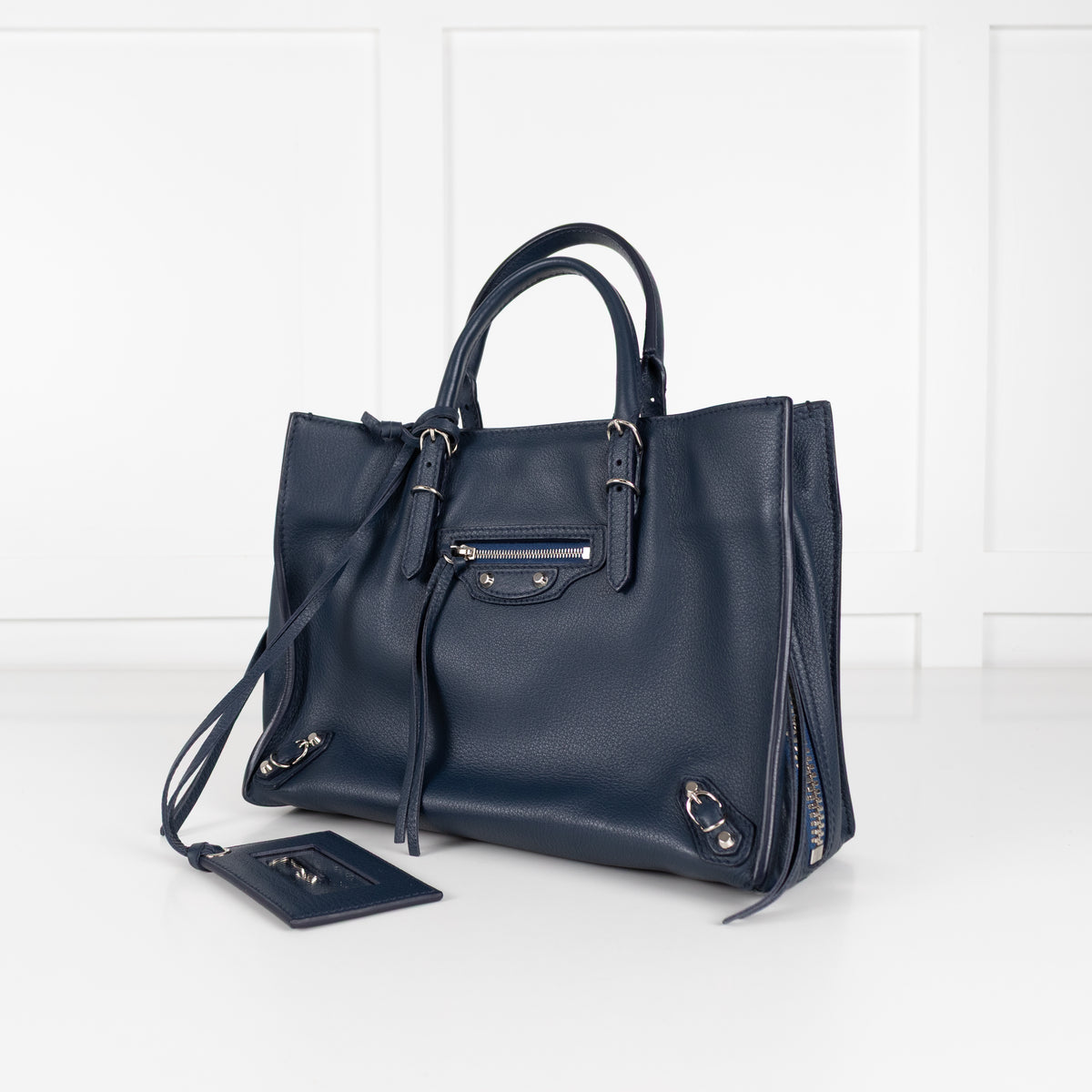Balenciaga Navy Blue A6 Papier Moto Tote